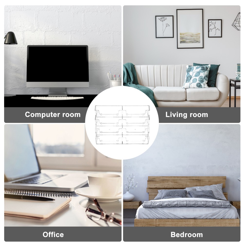 1Pcs Reusable Transparent Table Storage Box Business Case for Office Use