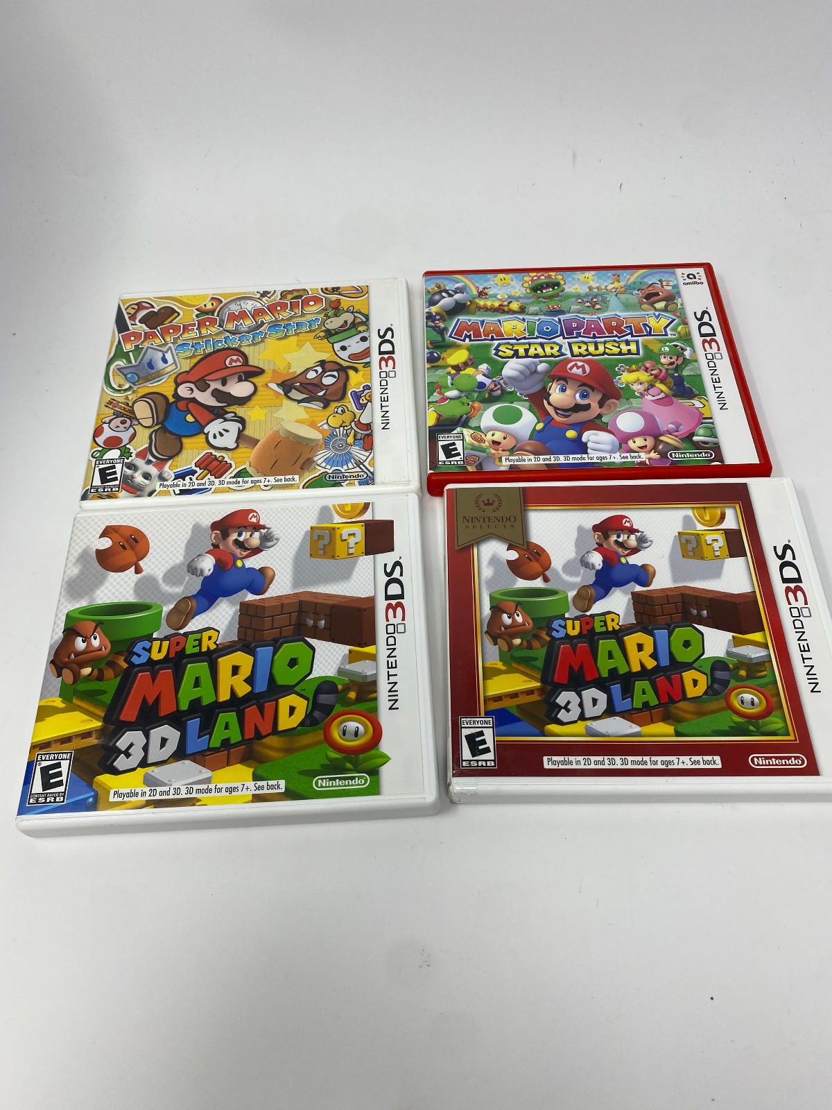 Lot of 4 Nintendo 3DS Cases Paper Mario Party Star Rush 3D Land