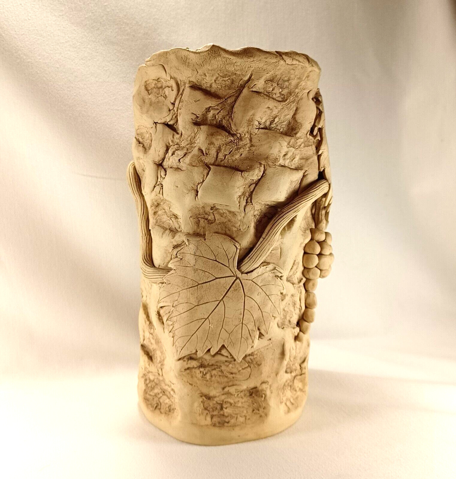 Studio Pottery Kingsville Wine Cooler Handmade Grapes Leaves Signed
