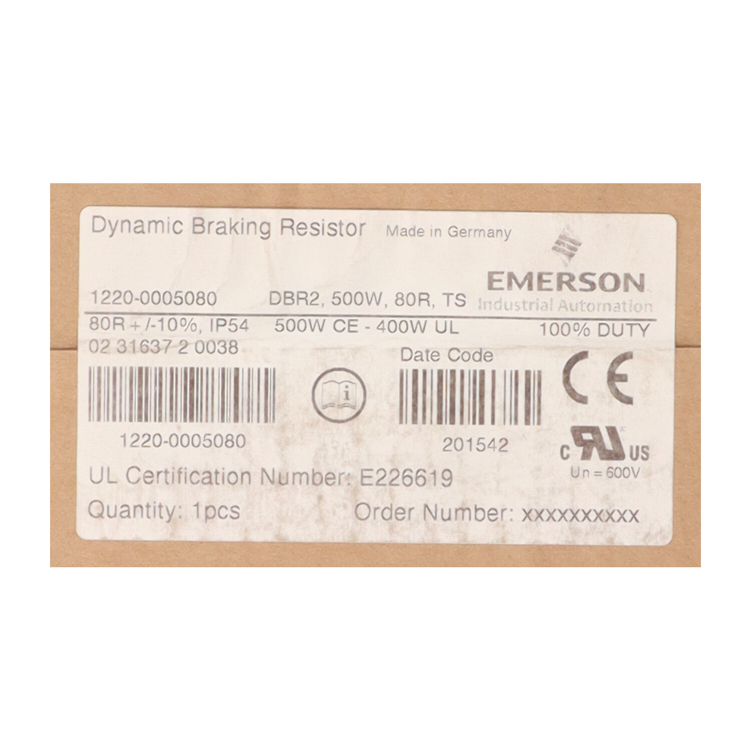 Emerson 1220-0005080 New NFP Sealed