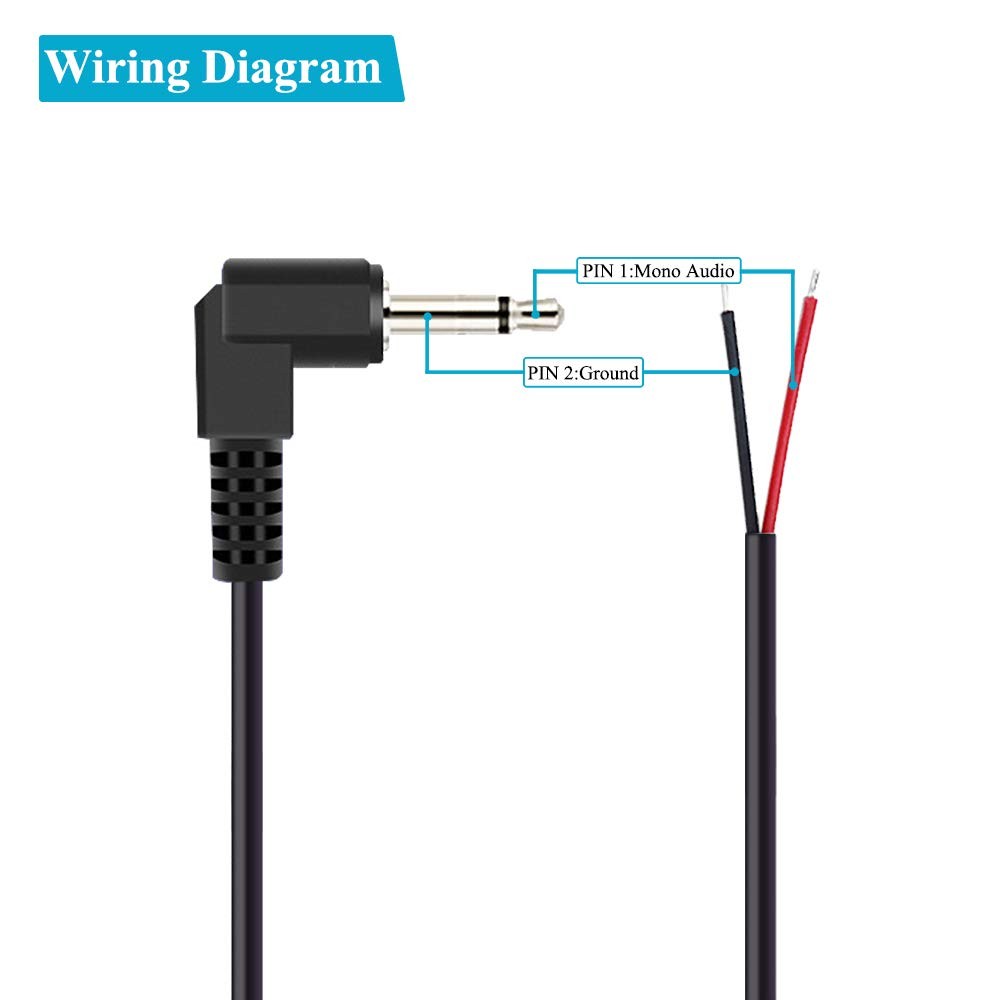 Fancasee 2-Pack 6FT 3.5mm 1/8 to Speaker Wire TS Mono 3.5MM 2 Pole, Black