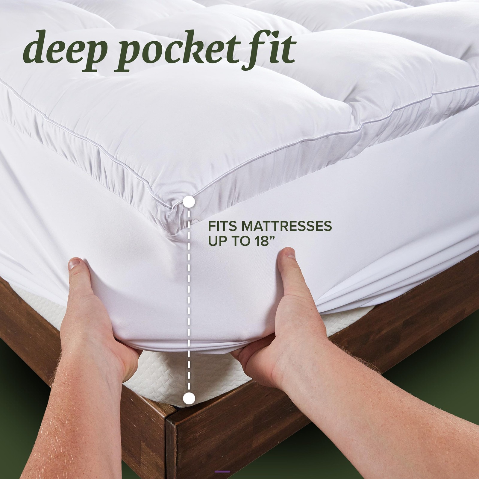 Beckham Hotel Collection Twin Size Hybrid Mattress Pad (Extra Twin, White