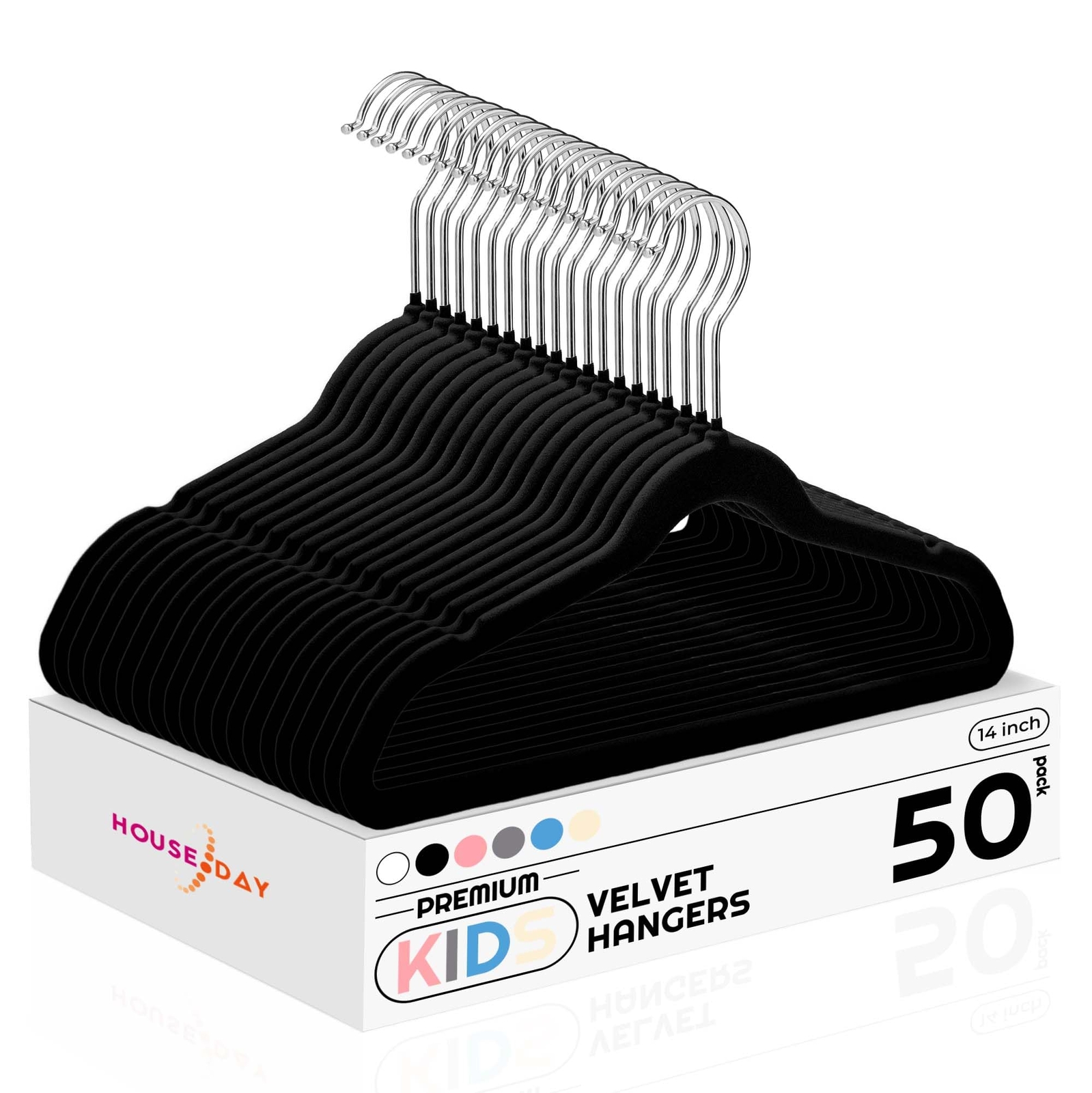 Kids Velvet Hangers 50 Pack Durable Big Kids Hangers 14 Inch Hangers for Yout...