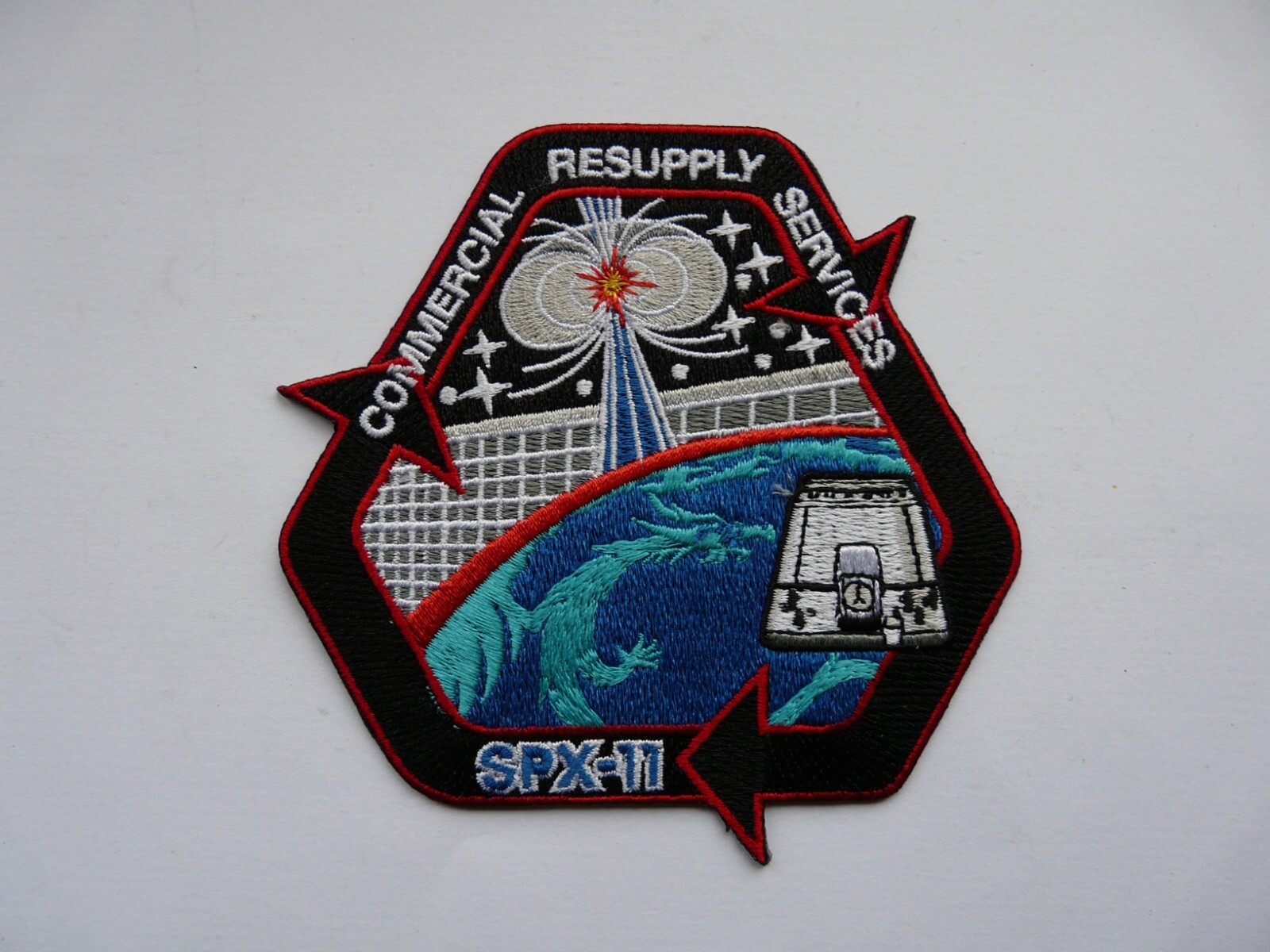 Authentic SPX-11 - SPACEX CRS-11 NASA COMMERCIAL ISS RESUPPLY AB Emblem patch.