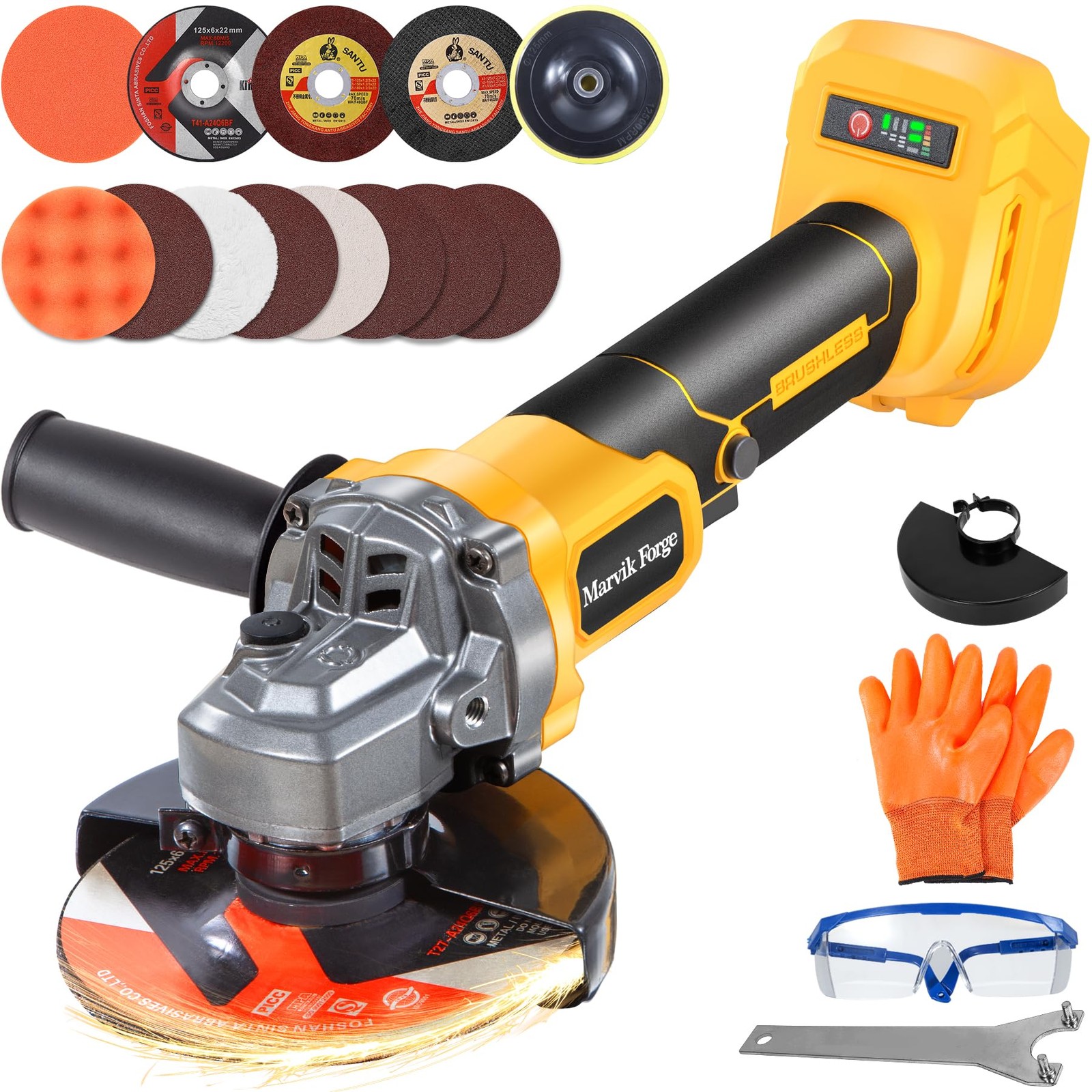 Cordless Angle Grinder Compatible with 20V Dewalt Battery (No Battery),Brushl...