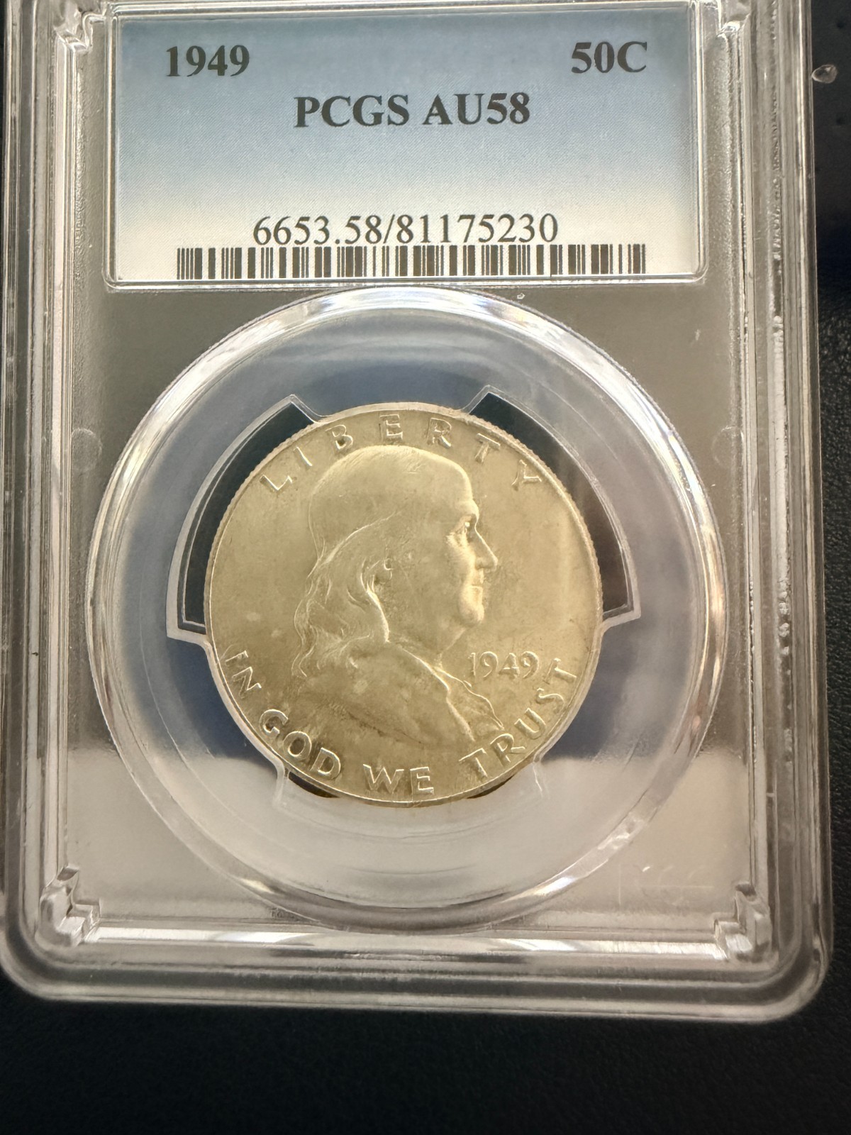 1949 Franklin Half Dollar PCGS AU58