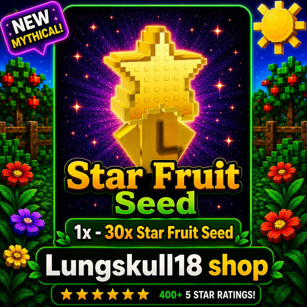 🪴Grow a Garden 2| Star Fruit seeds 1x - 100x | GAG2 Fast and Cheap!