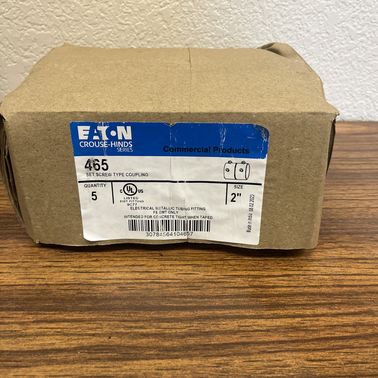 Qty (5) Eaton Crouse Hinds 465 2" Set Screw Type Coupling EMT Fitting Concrete