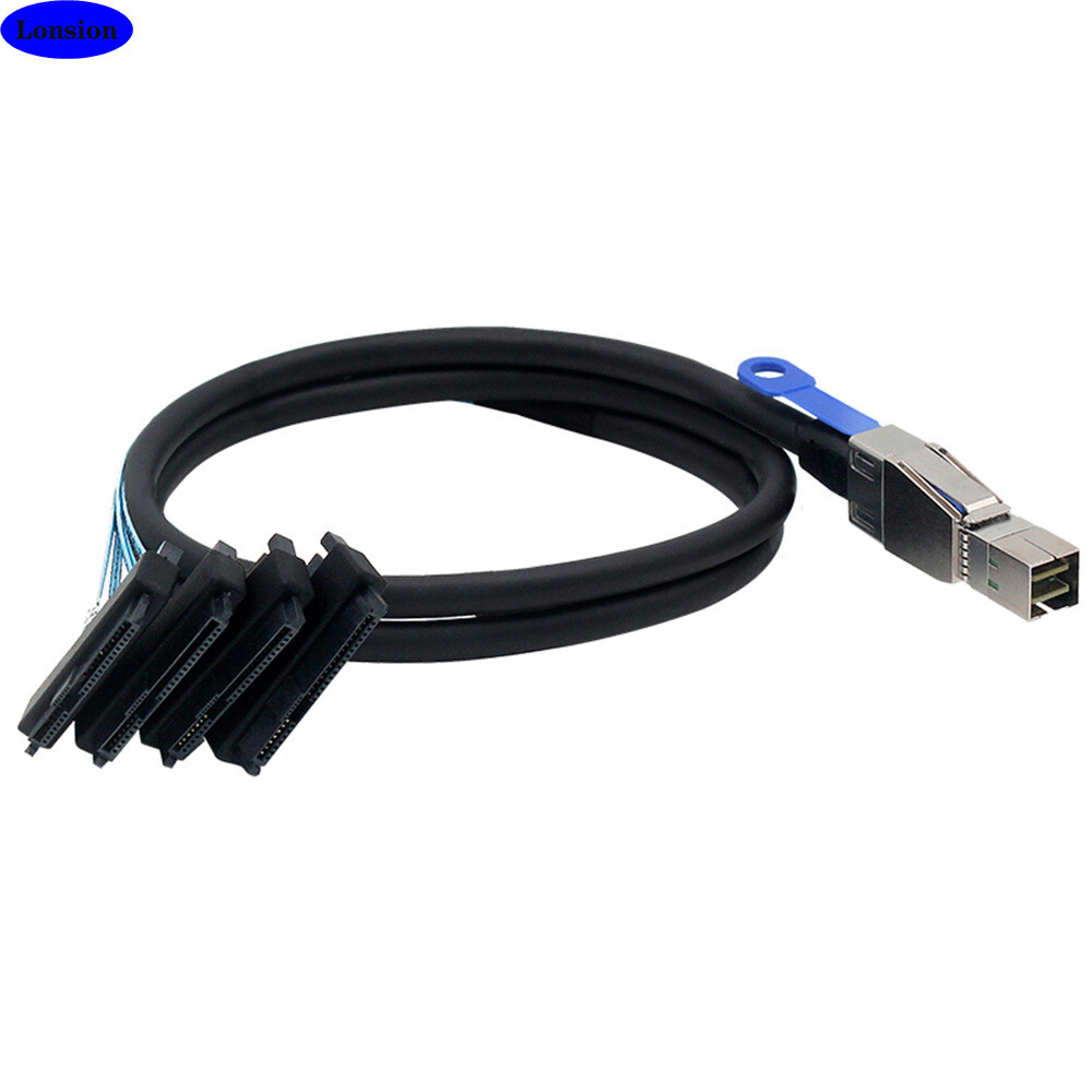 Mini SAS HD SFF-8644 to SFF-8482 29P 2-in-1 Array Card SATA Hard Disk Data Cable