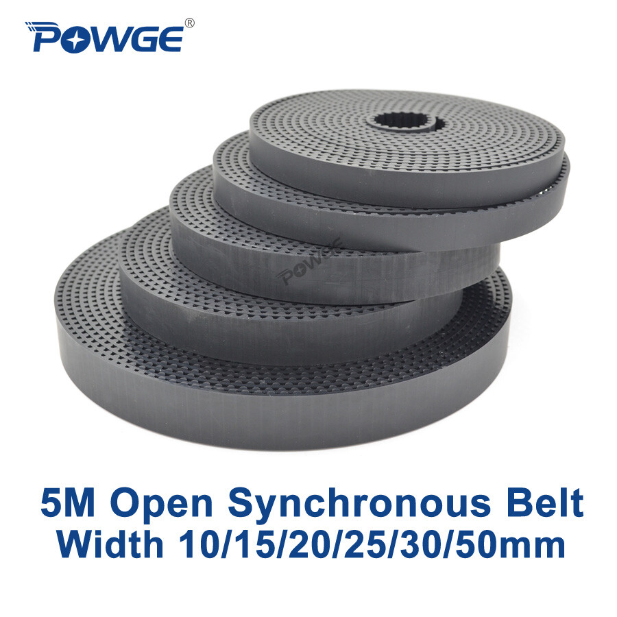 PU Black HTD 5M Open Synchronous Belt Width 10/15/20/25/30/50mm Polyurethane