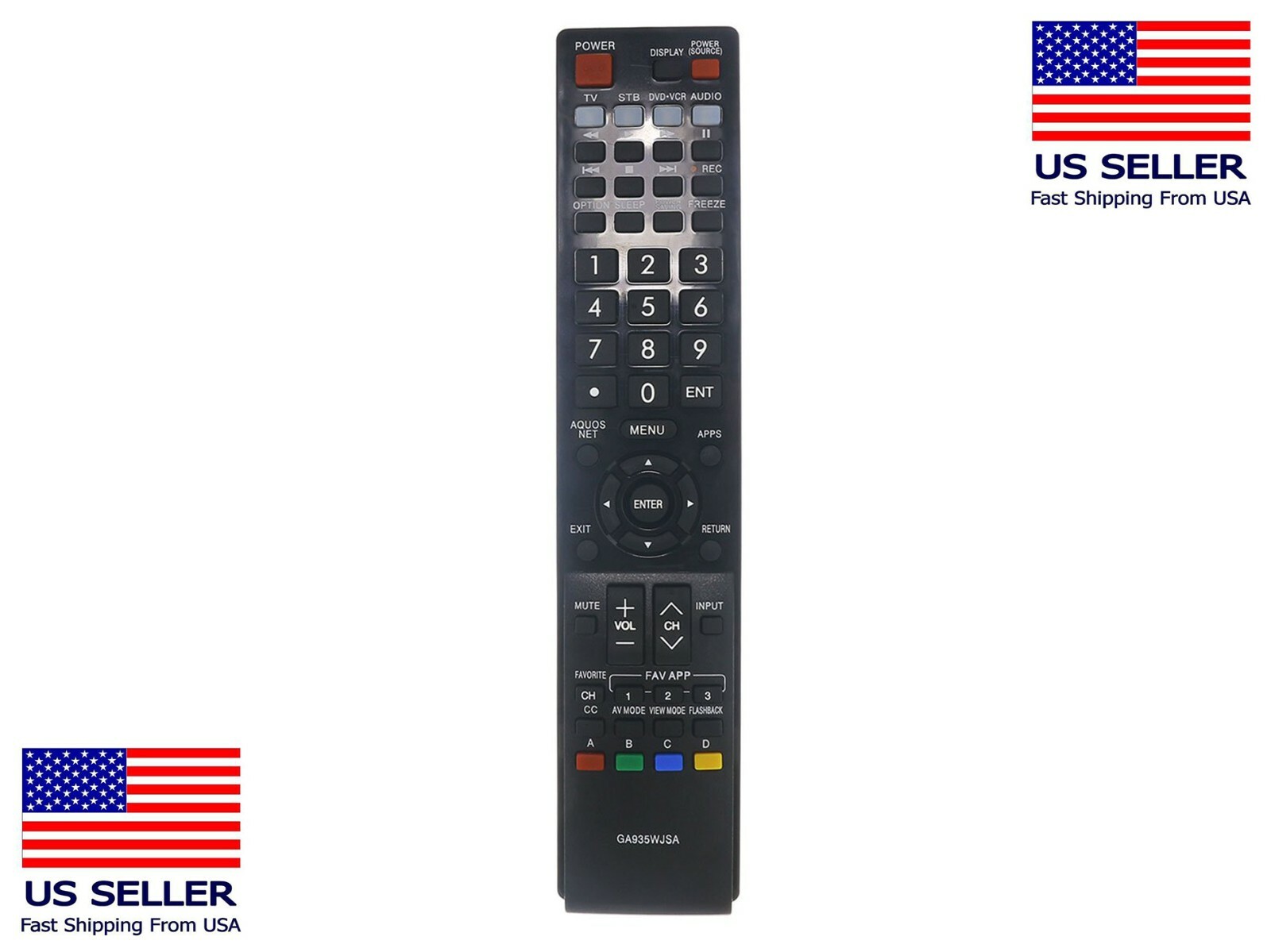 New GA935WJSA Replace Remote for Sharp TV LC-80LE632U LC-70LE733U LC-60LE831U