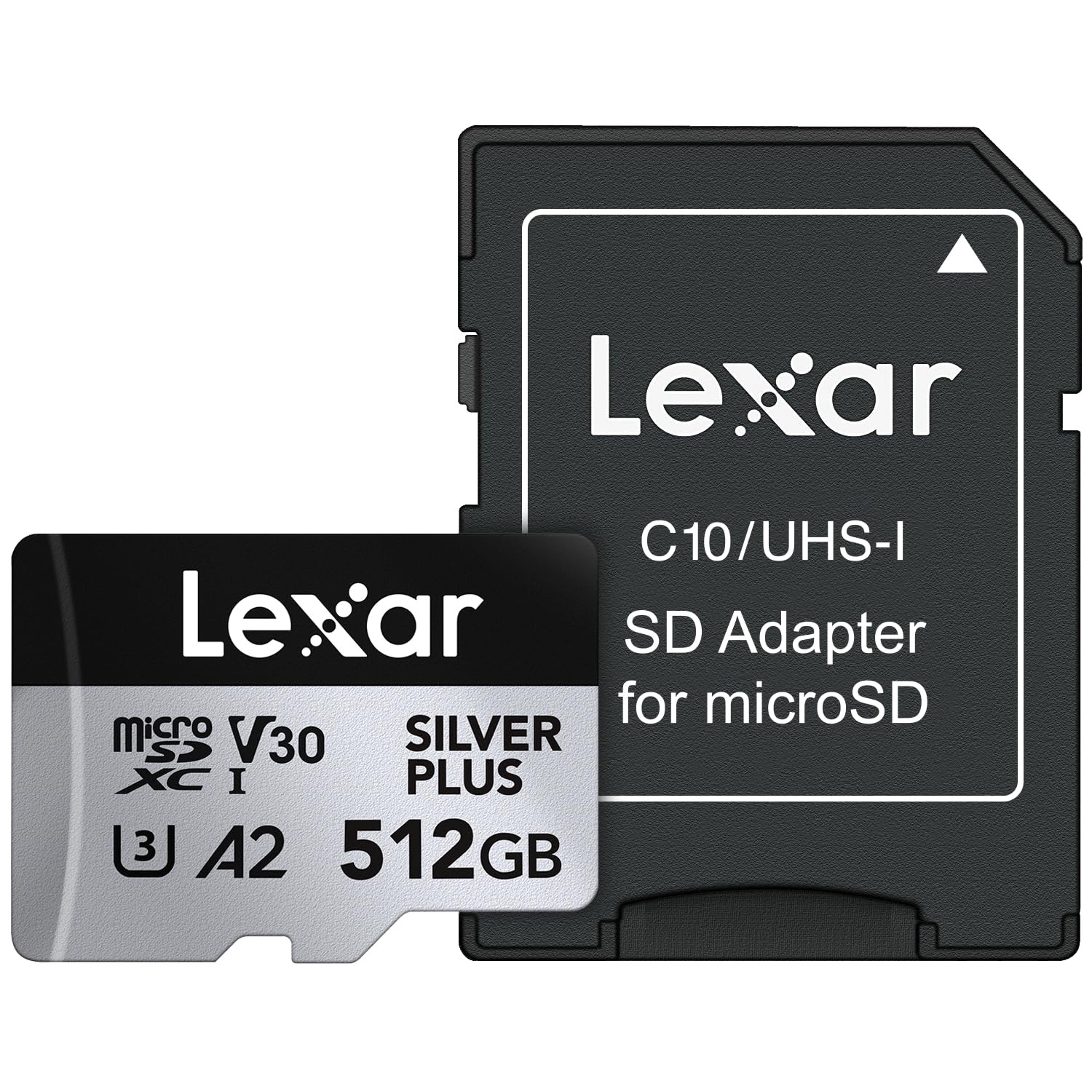 Lexar 512GB Professional Silver Plus Micro SD Card, UHSI, C10, U3, V30, Full ...