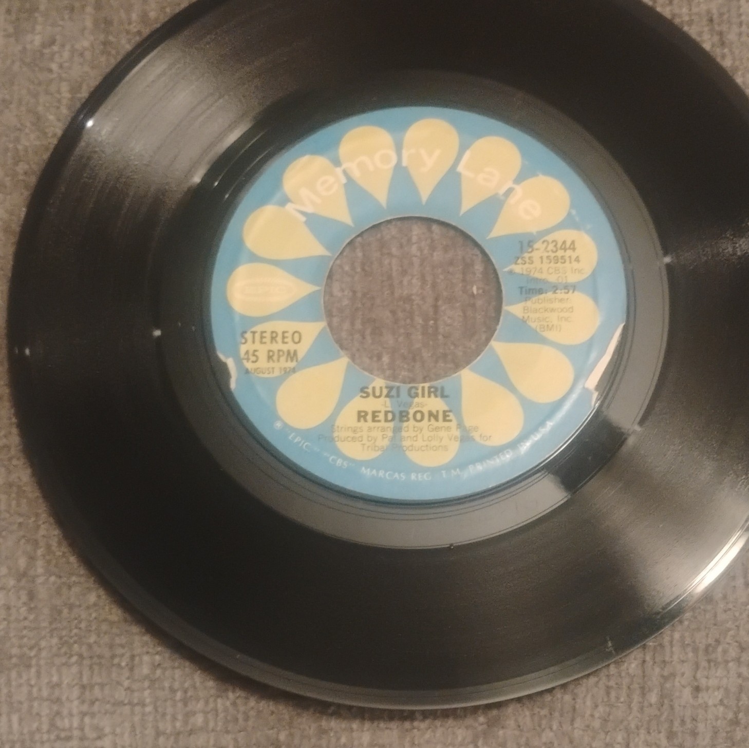 Redbone Come And Get Your Love/Suzi Girl 7" 45 RPM Stereo Epic 15-2344
