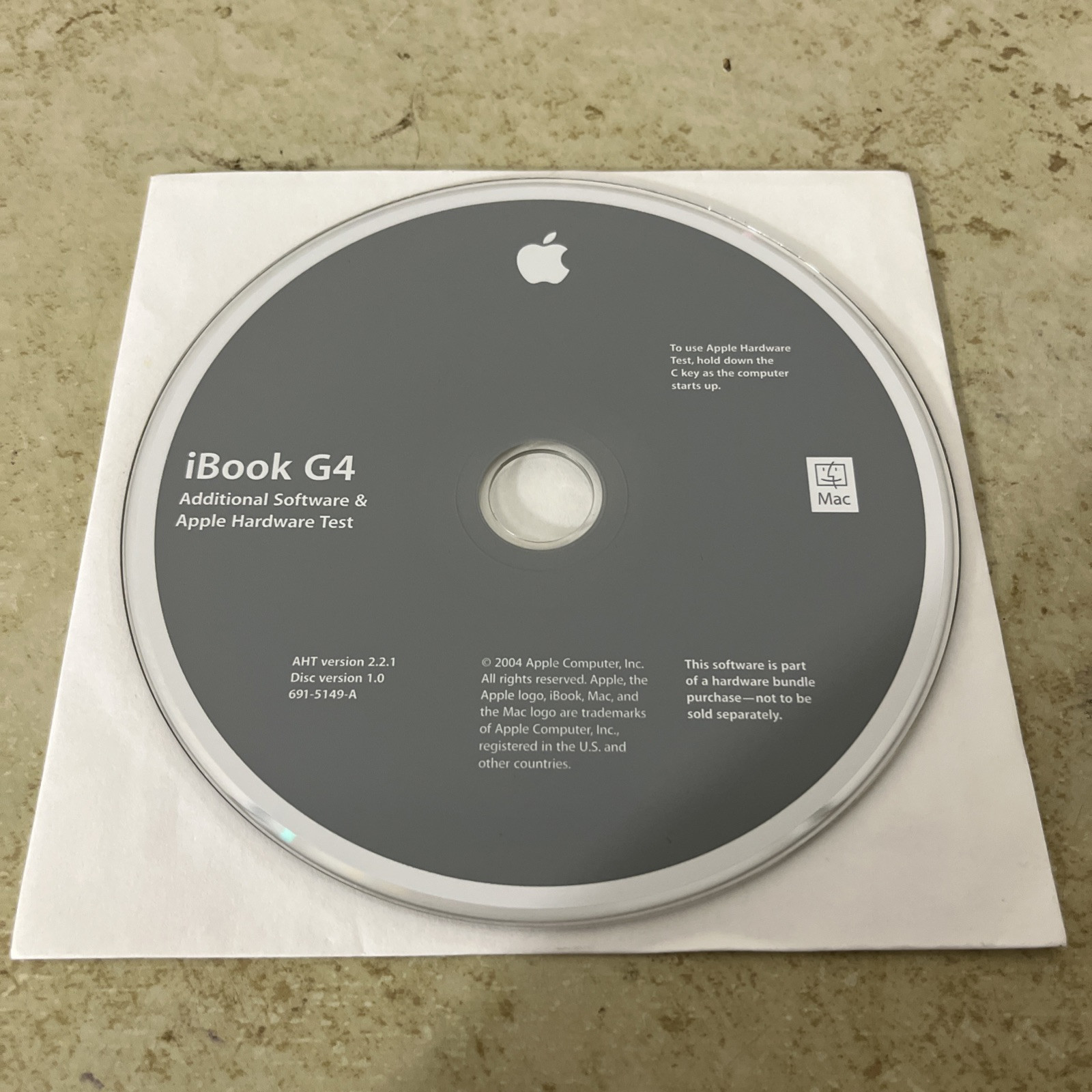 iBook G4 Additional Software & Apple Hardware Test CD 2004 ver 2.2.1