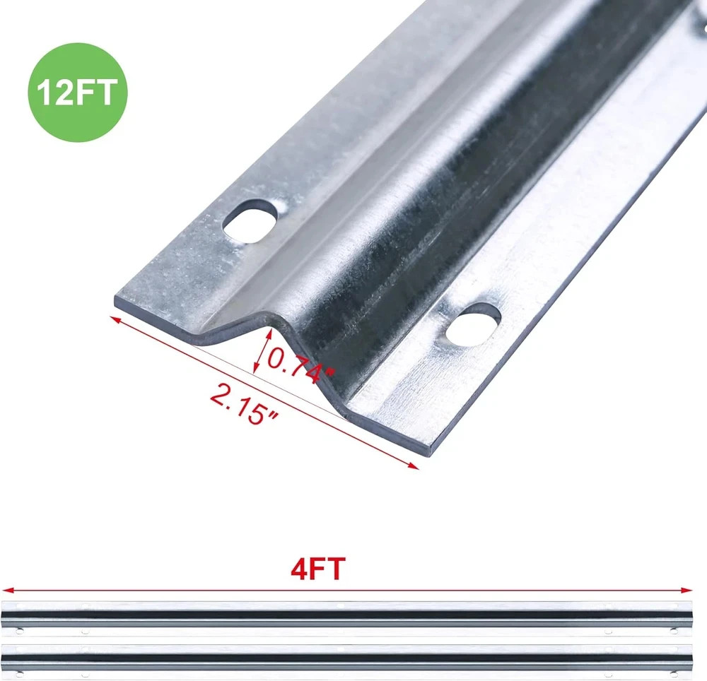 12FT Heavy Duty Galvanized V Track Kit for Sliding Gates & Barn Doors