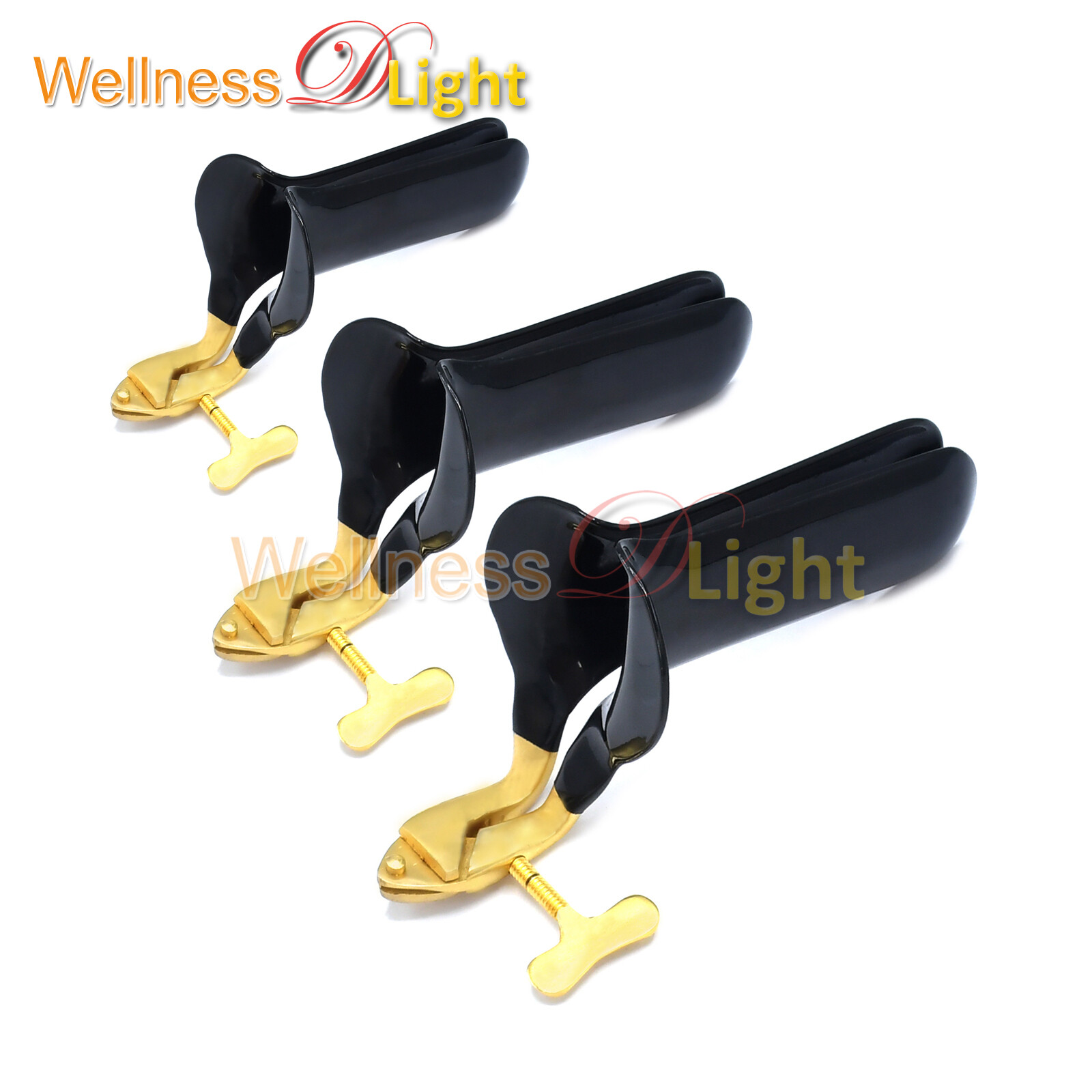 3 Pcs Black Coated Collin Vaginal Speculum S-M-L Gynecology Instruments