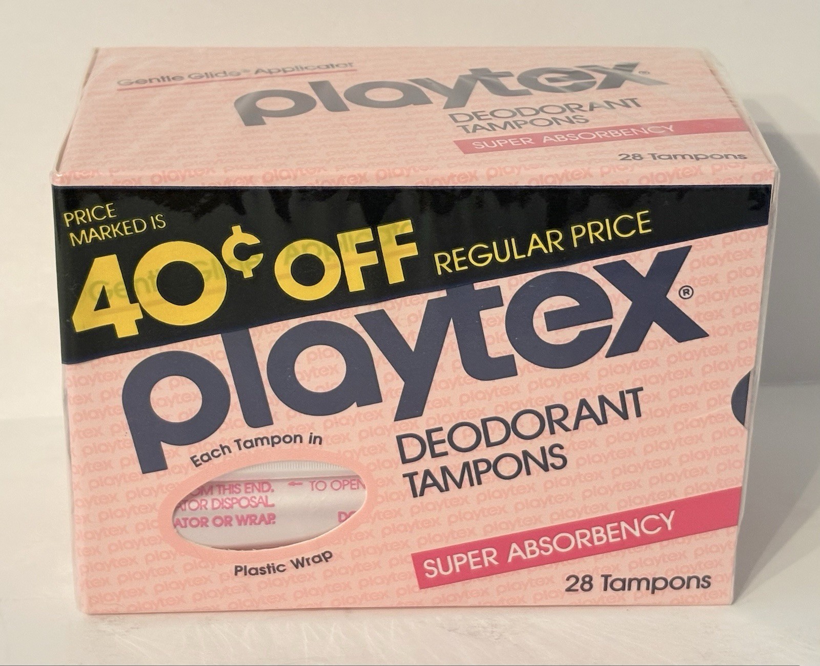 Playtex Gentle Glide Deodorant Tampons 28 Count 80's NOS SEALED