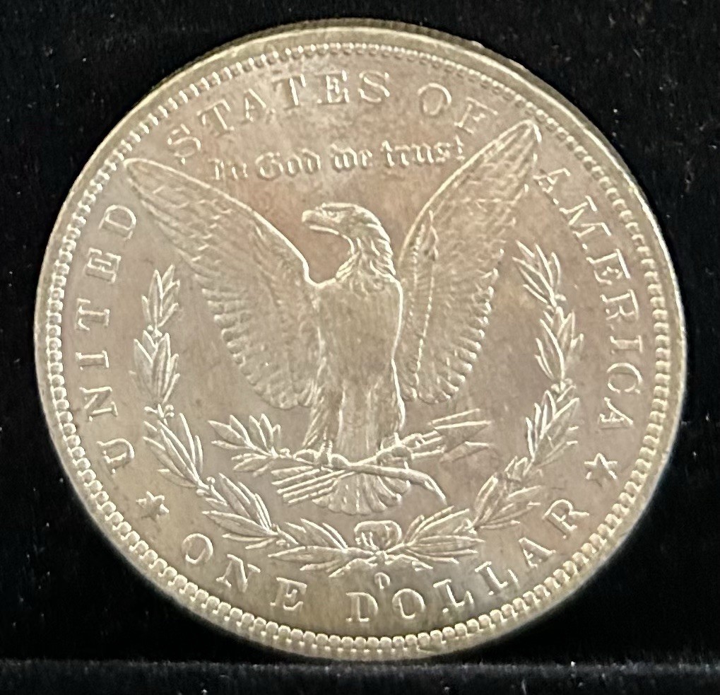 1882-O MORGAN SILVER DOLLAR, AU, NICE