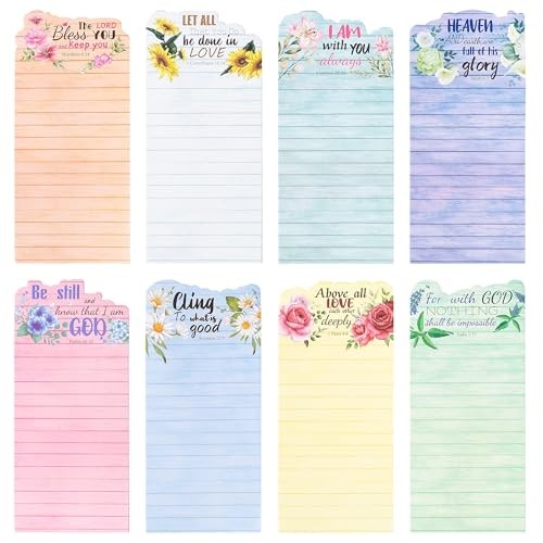 Valentines Bible Verse Notepads - 8P Floral Prayer Sticky Notes with