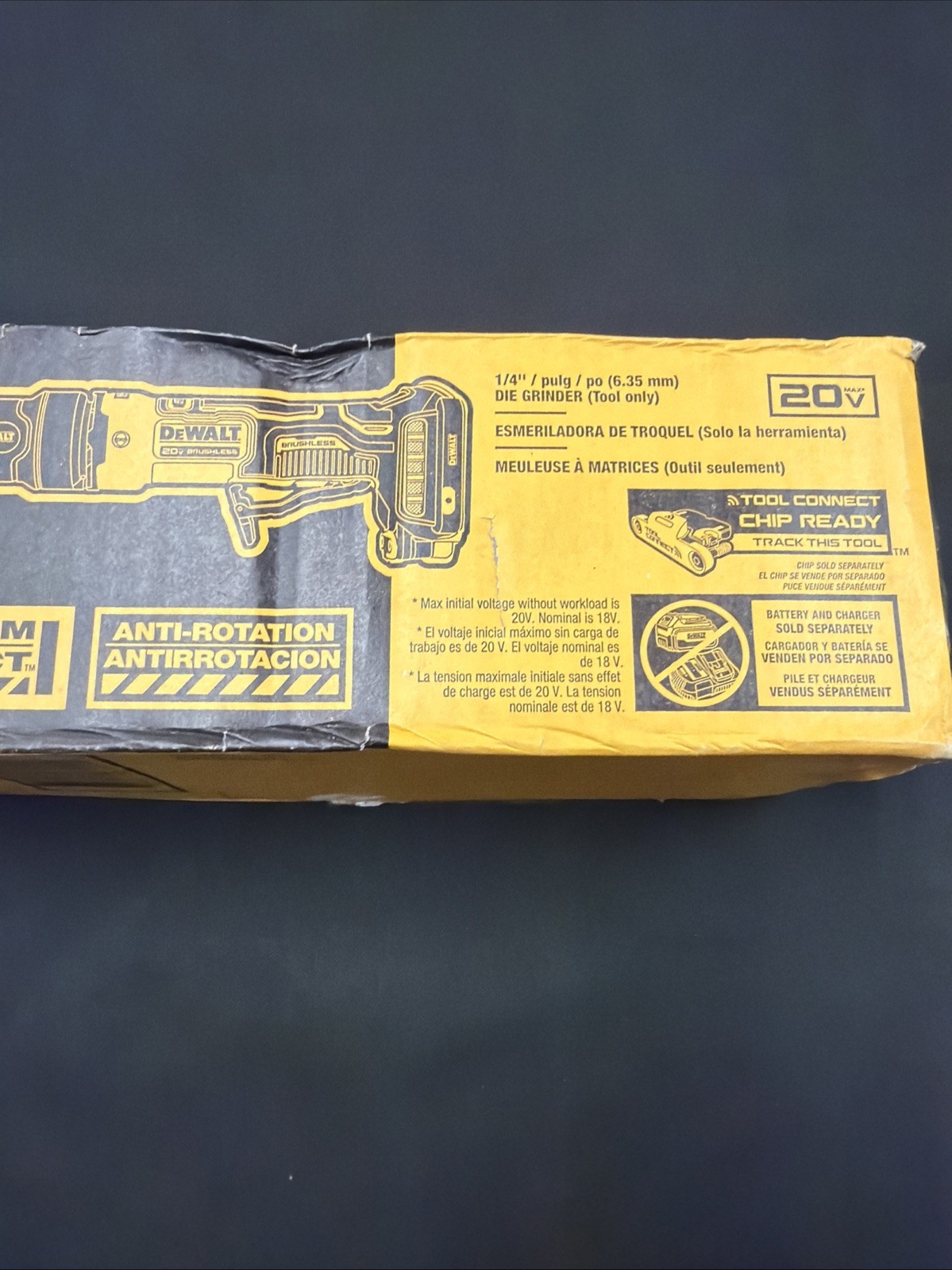 DeWALT DCG420B 20V Atomic Var Speed Die Grinder - Tool Connect Chip Ready