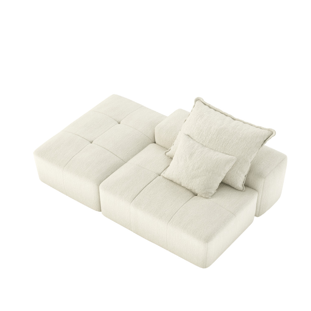 Large Blue Chenille Modular Sectional Sofa, 30+ Configurations, Free Ship
