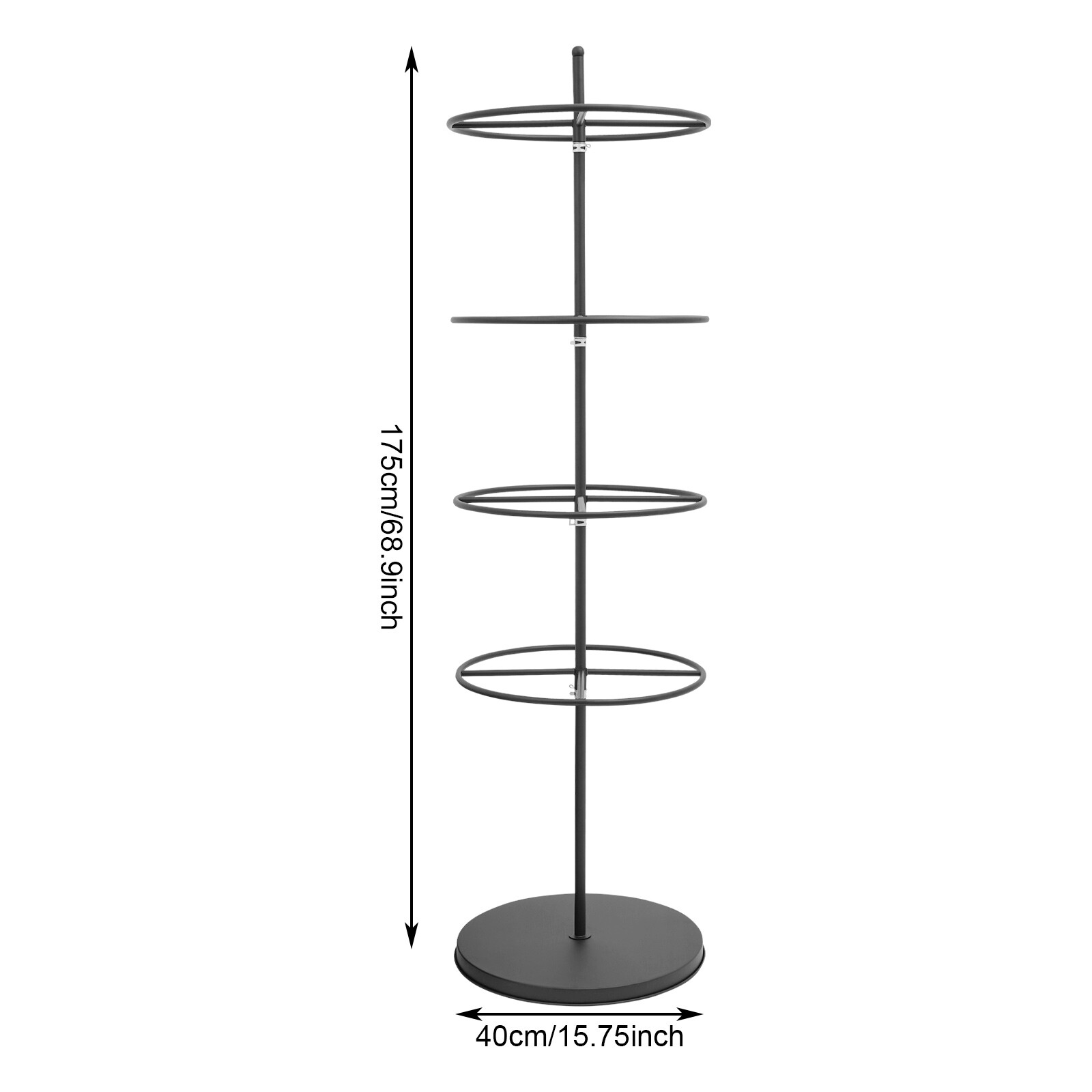 4-Tier Display Rack 360?? Rotation Underwear/Scarves Metal Clothing Rack Round