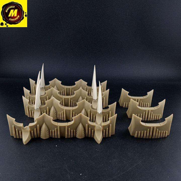 Dark Space Elf Defence Line (7pcs) (Partial) - #170706 - Drukhari/Dark Eldar