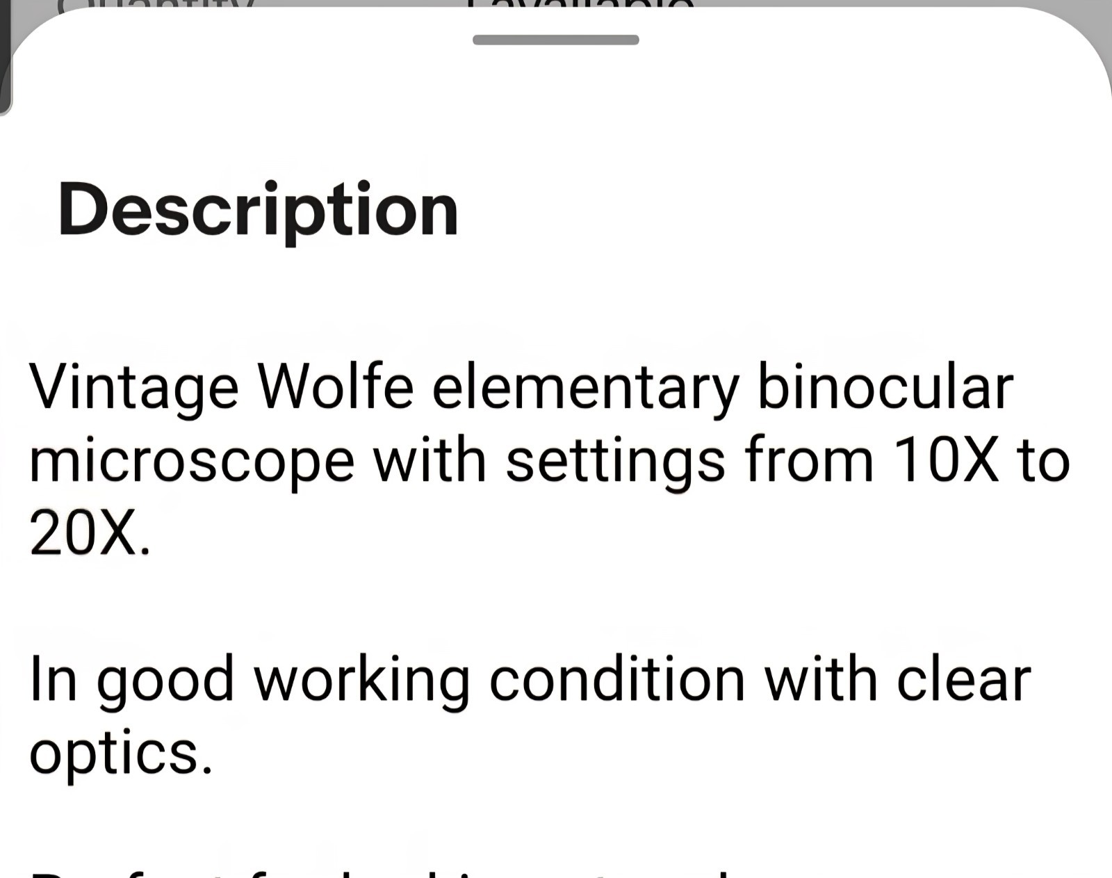 WOLFE MICROSCOPE BINOCULAR 20X 10X
