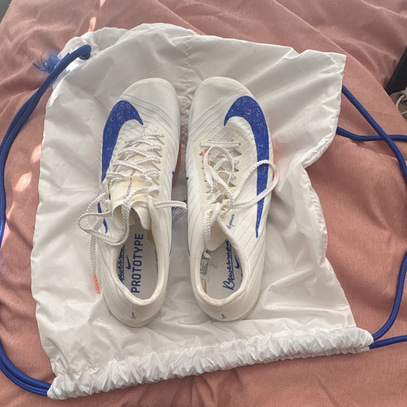 Nike Men's Track & Field Spikes Low Top Sneaker White/Blue Lace-Up FD8394-900