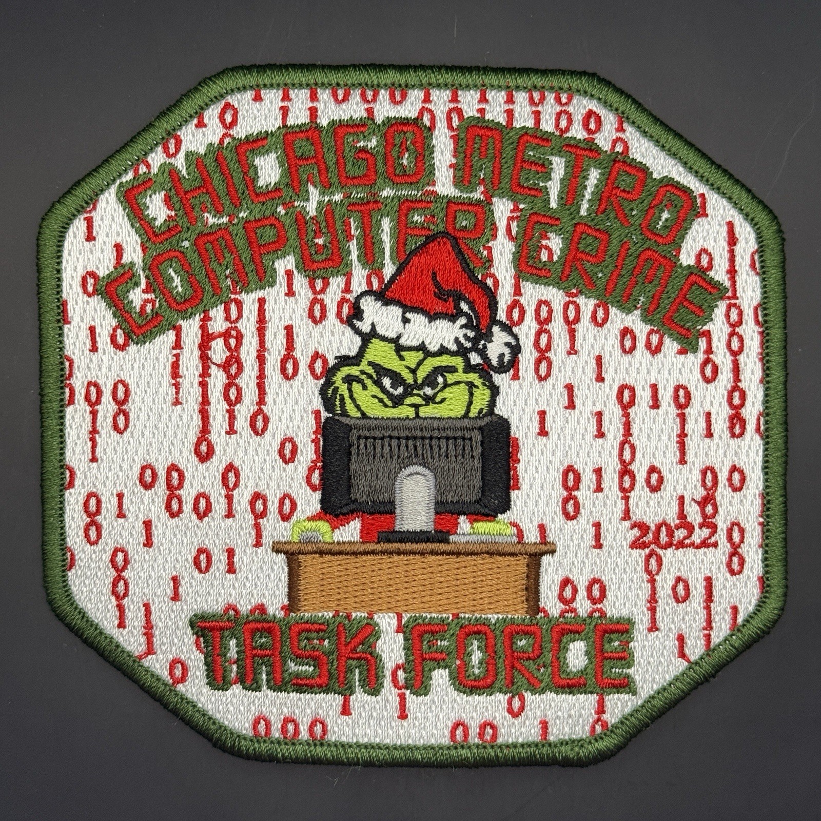 Chicago Metro Computer Crimes Police Patch Christmas Grinch Illinois - IL￼