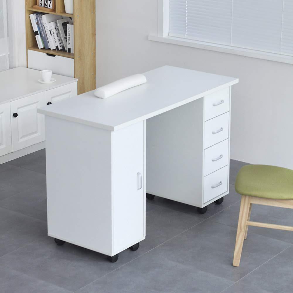 Manicure Nail Table Desk Spa Salon Beauty Station Equipment w/ Drawers + Cabinet