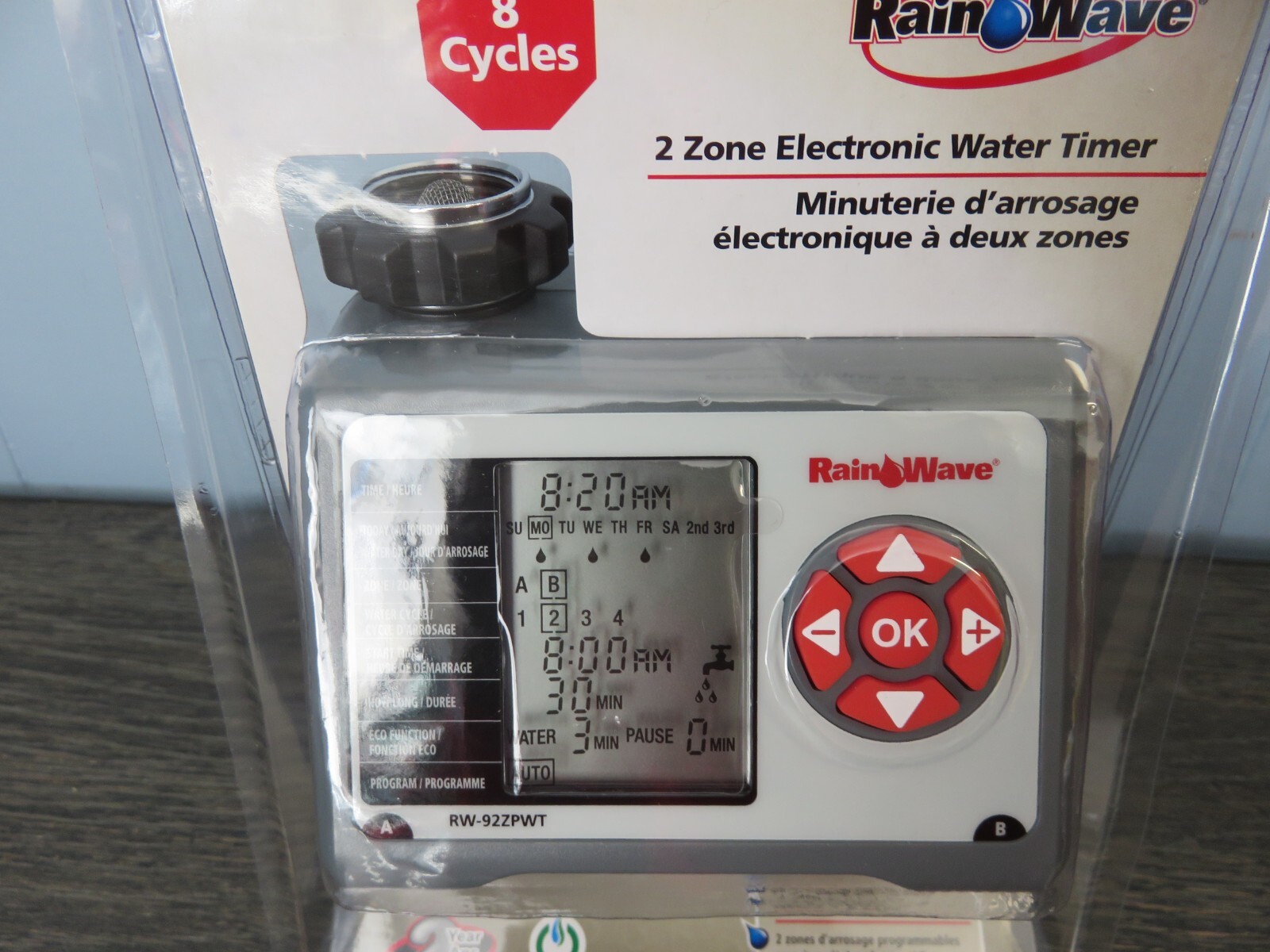 Rainwave 2-Zone Programmable Electronic Water Timer Rain Wave RW-92ZPWT