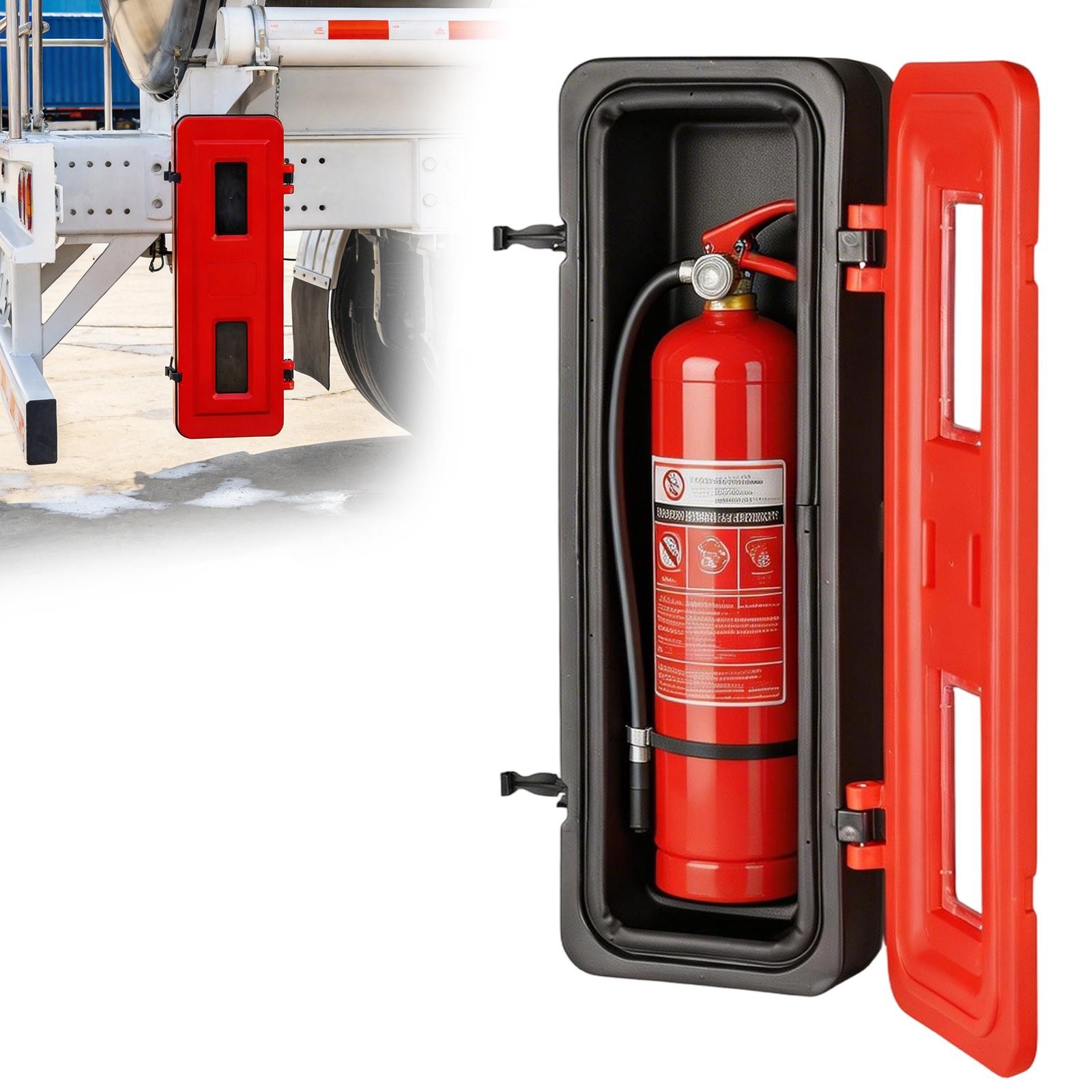 20 LB Red Fire Extinguisher Cabiner Indoor/Outdoor W/Latches