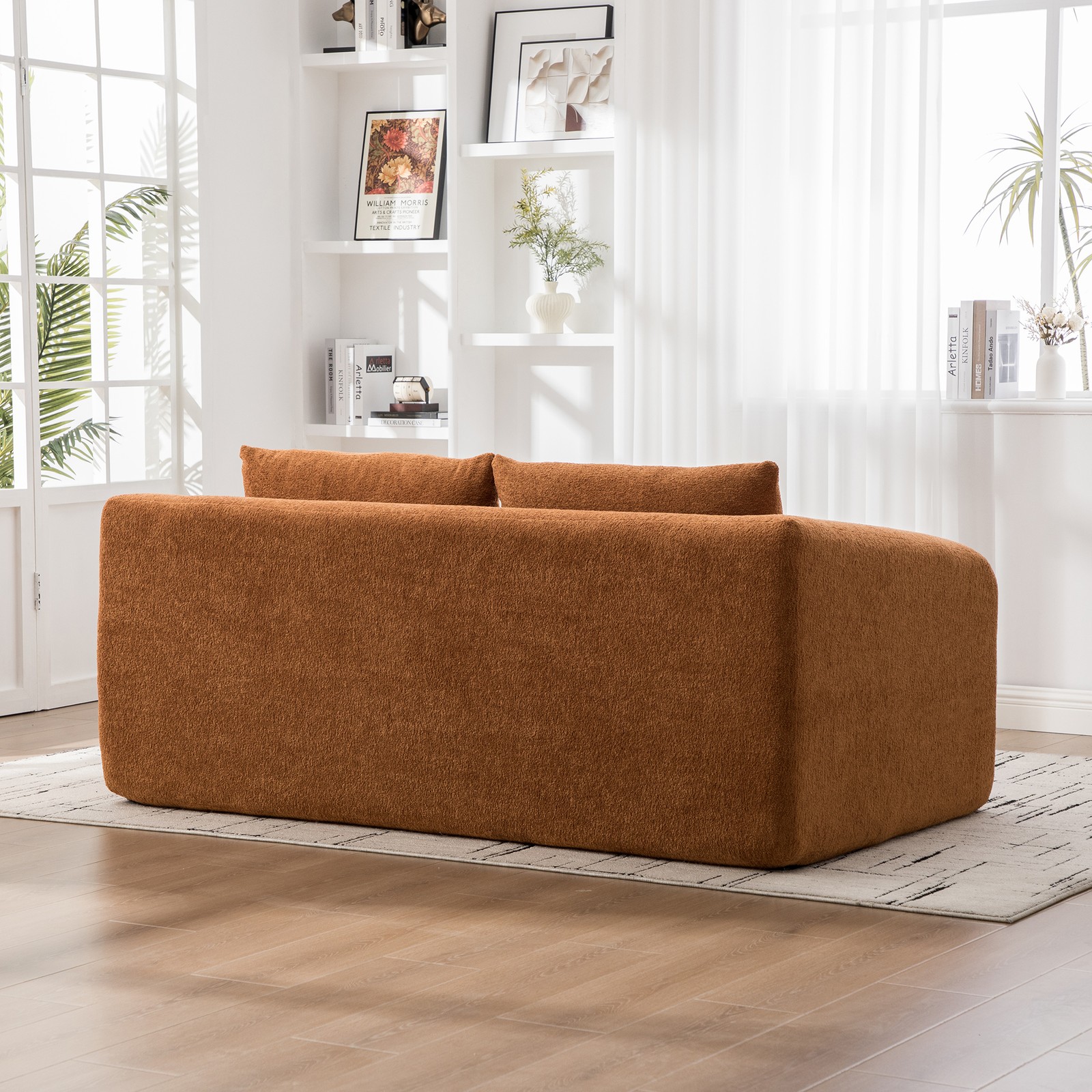 71" 2-in-1 Pull Out Foldable Loveseat Sofa Bed with Armrest & Backrest Pillow