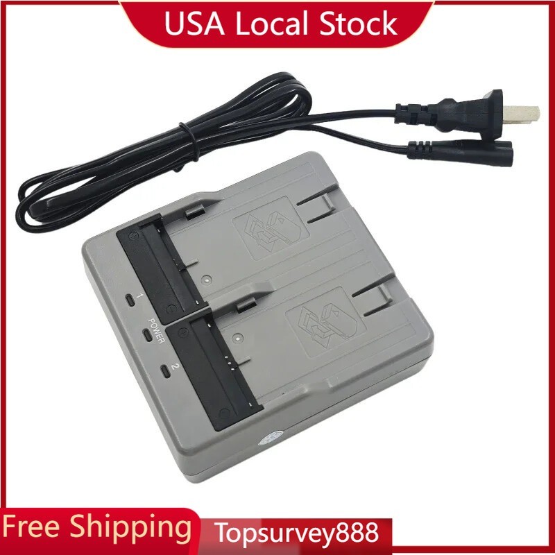 New CDC77 Dual Charger For Topcon GM-52 Total Station Battery BDC71 BDC72