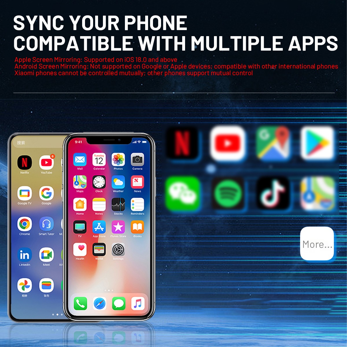 Wireless Car Carplay for Apple or Android Phone Airplay Mirror Link Android Auto