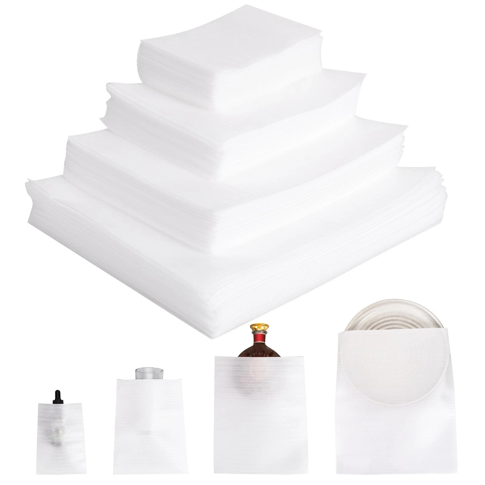 120Pack Cushion Foam Pouches,Foam Wrap Pouches,4 Sizes Foam Packing Pouches f
