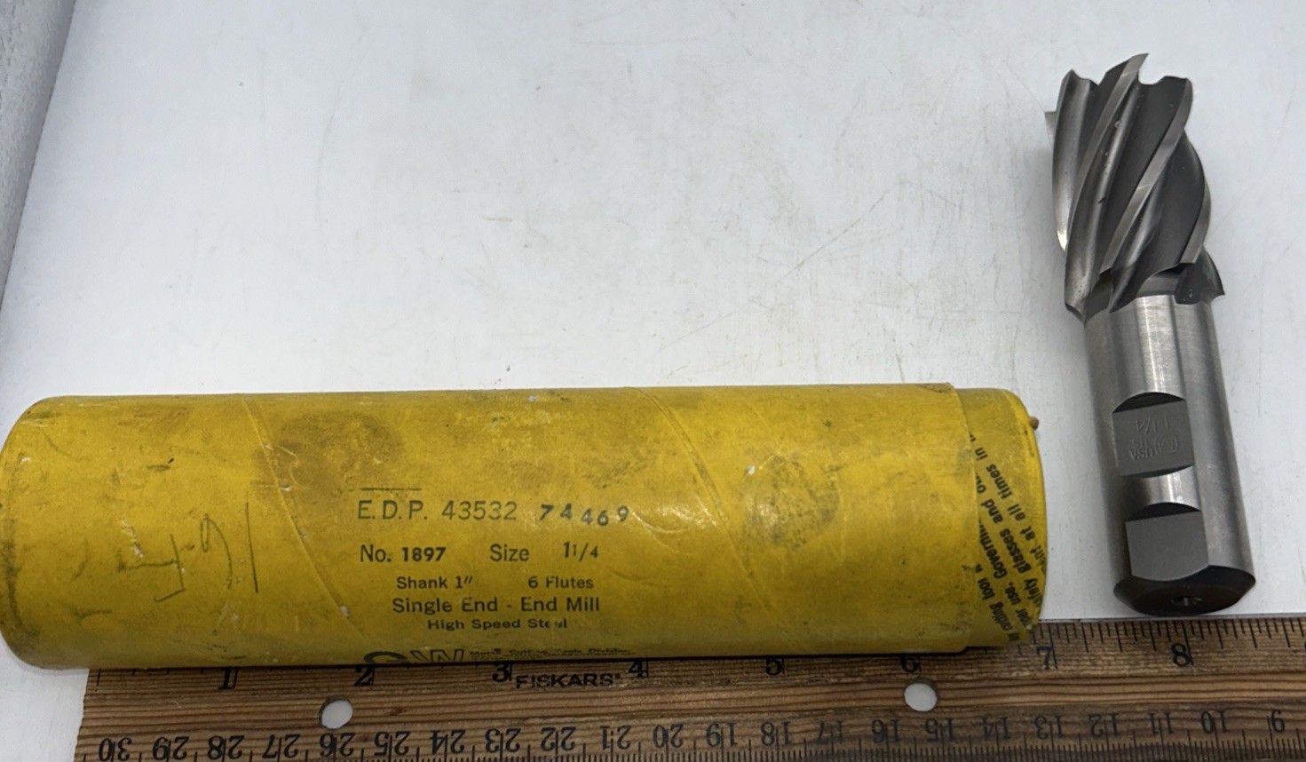Morse Cutting Tools 1 1/4” Tap High Speed Steel 1” Shank 6 Flutes No. 1897