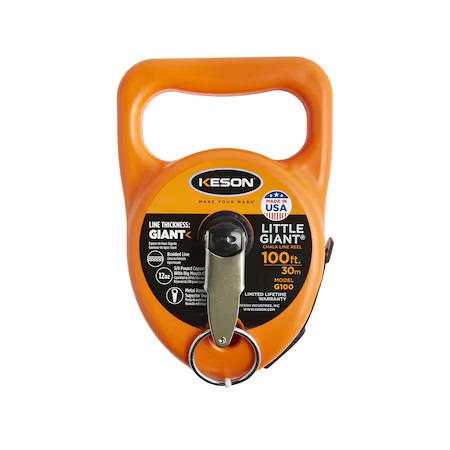 Keson G100 Chalk Line Reel, 12 Oz, Braided, 100 Ft L