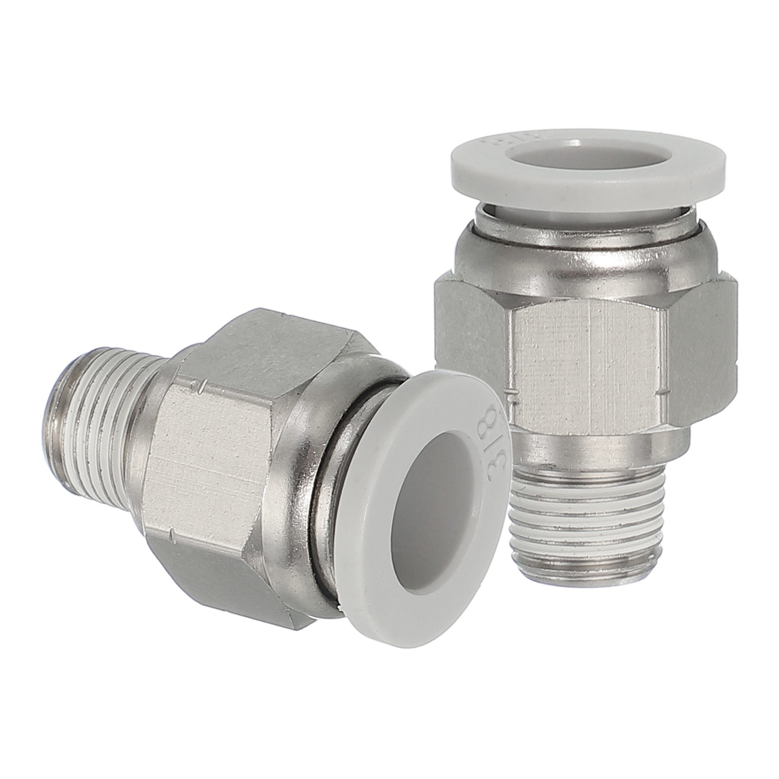 2 Pcs NPT Female 3/8" Tube OD x 1/8" NPT Thread Push to Connect Fittings, White