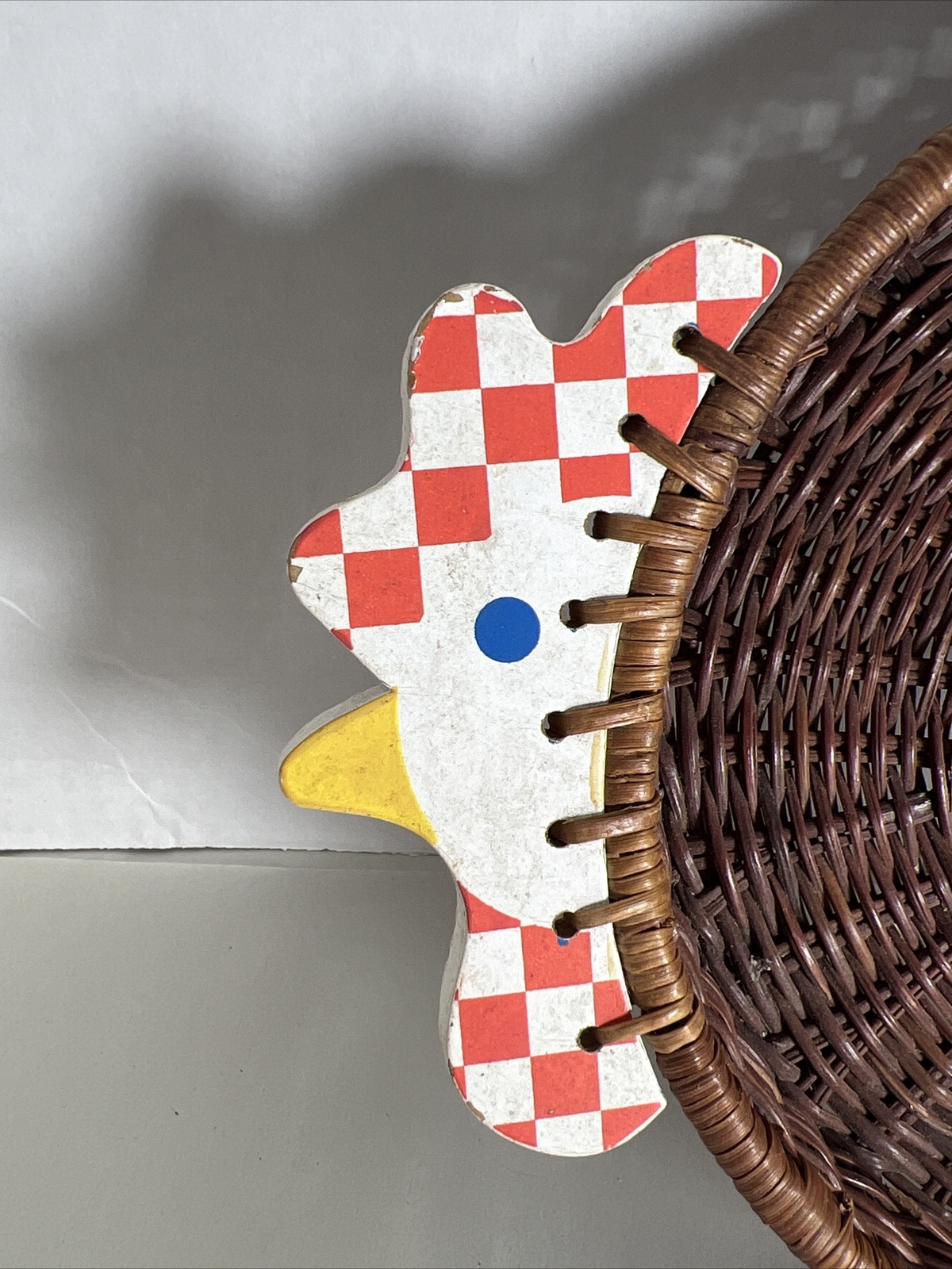 Rooster Design Wicker Brown Basket