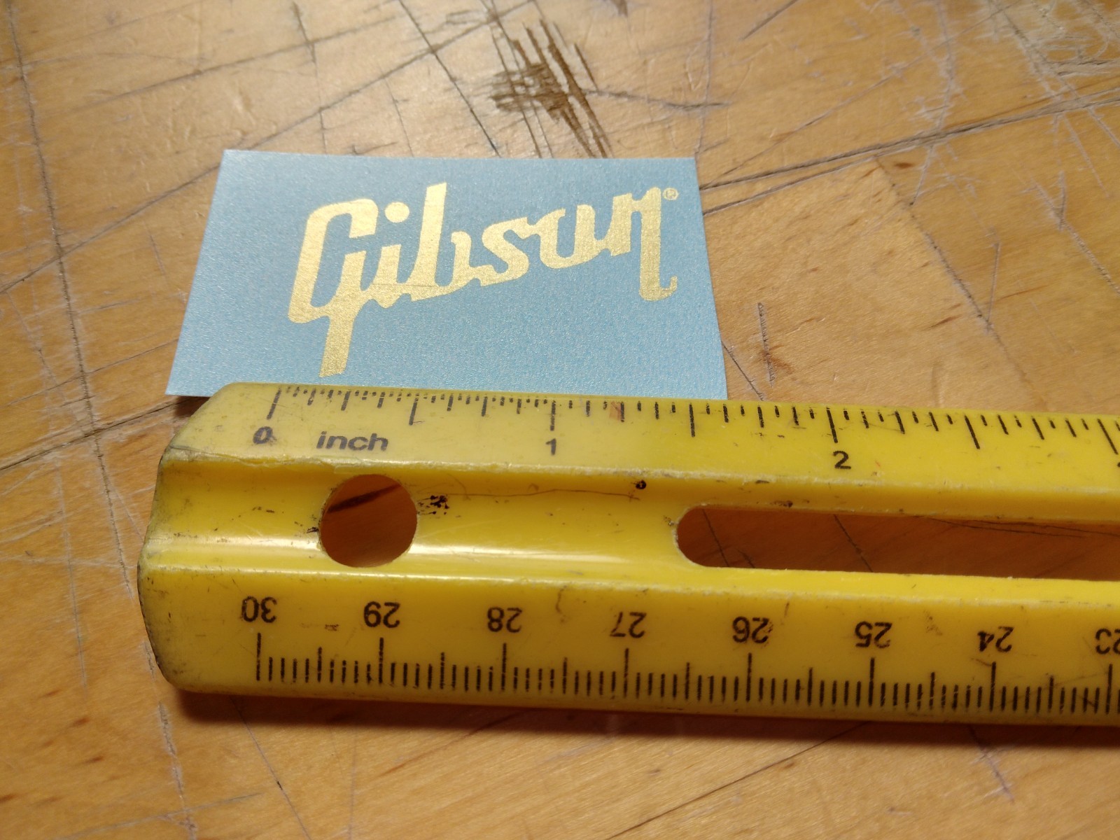 Gibson Electric Guitar, Premium Waterslide Decal, Metallic Gold Ink
