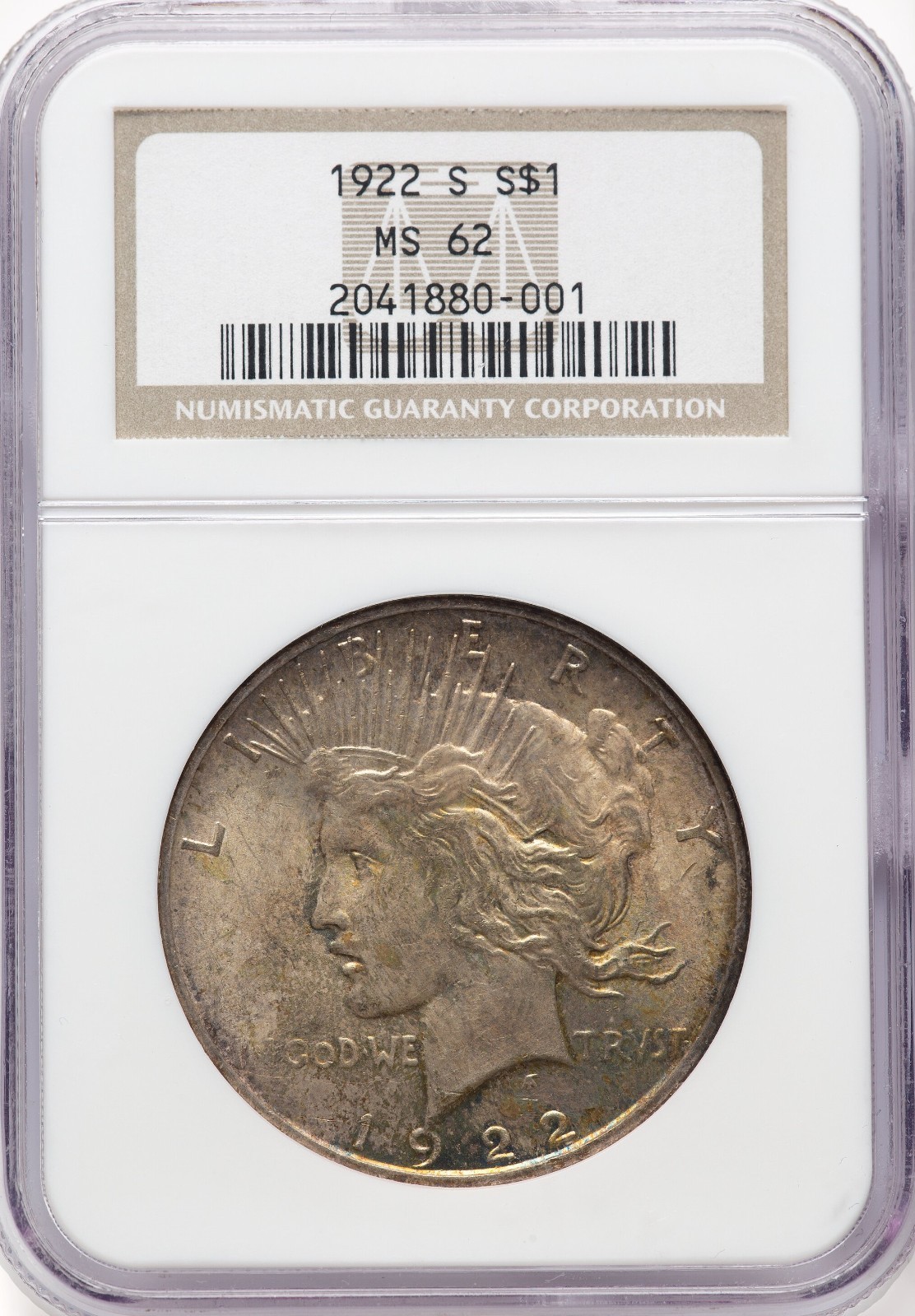 1922-S Peace Silver Dollar NGC MS-62
