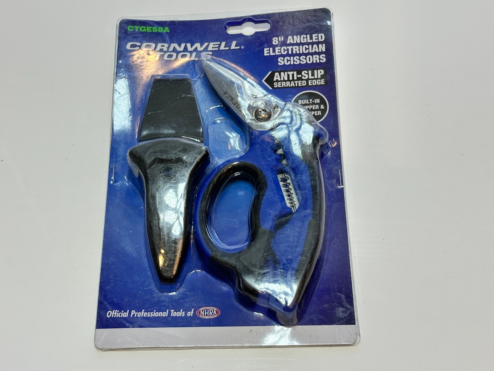 NEW Cornwell Tools CTGES8A 8” Angled Electrician Scissors Shears, Anti-Slip Edge