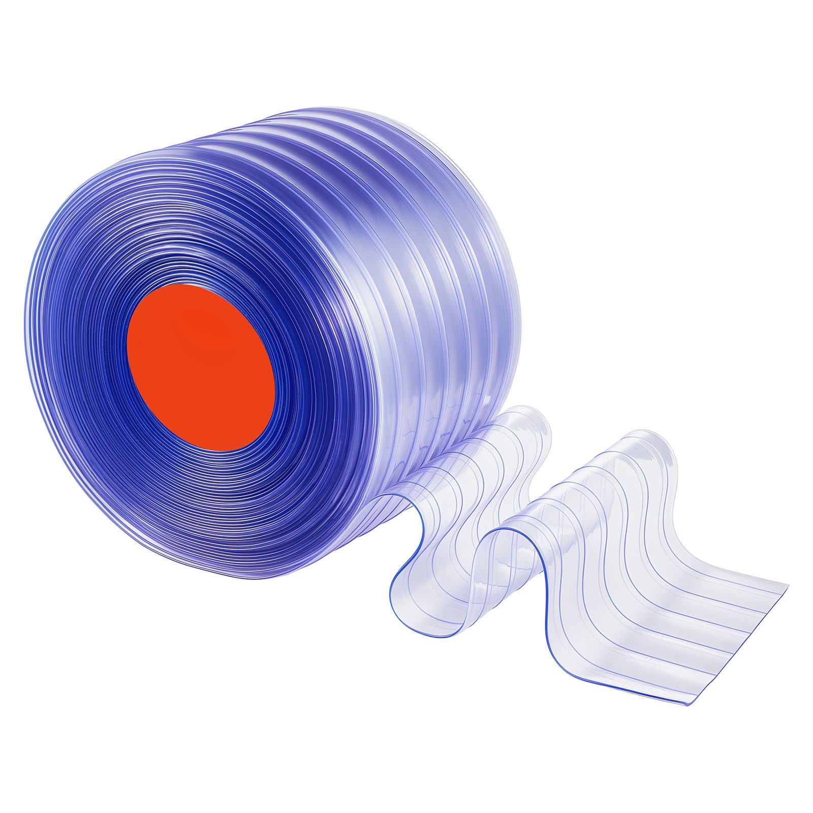 Uimoso PVC Strip Curtain Roll 150 ft x 12 in Ribbed Plastic Door Strips