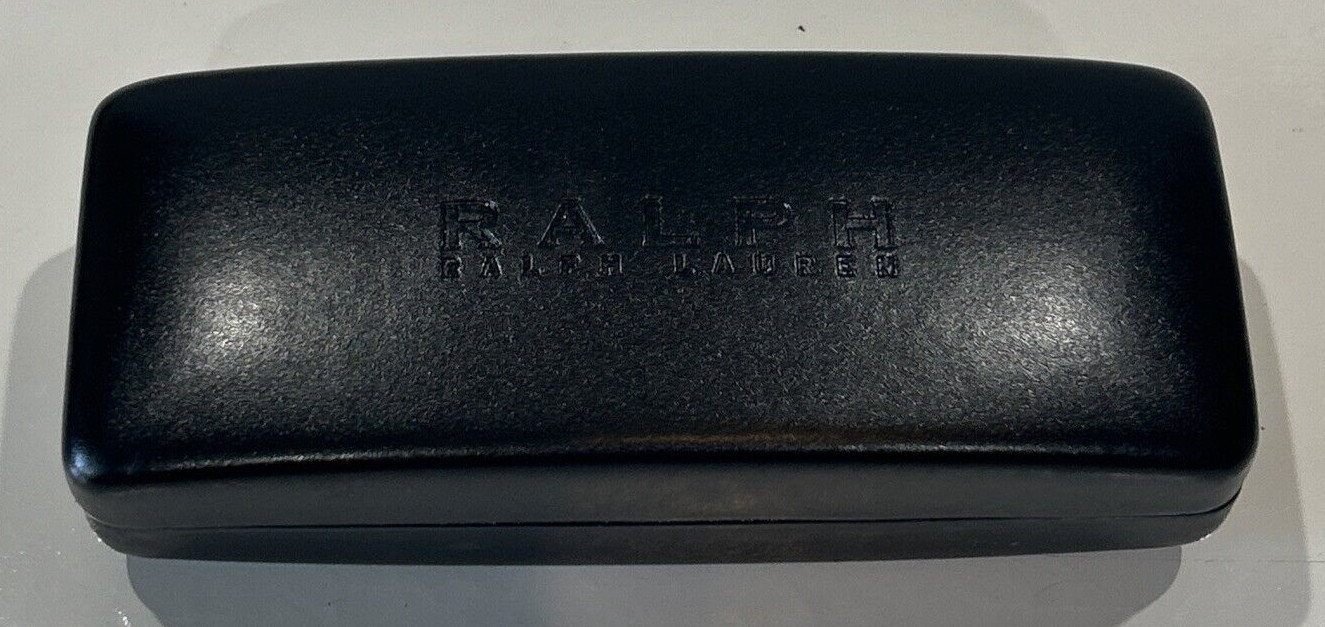 Ralph Lauren Hard Shell Eyeglass Sunglass Hinged Black Case Flocked Lining