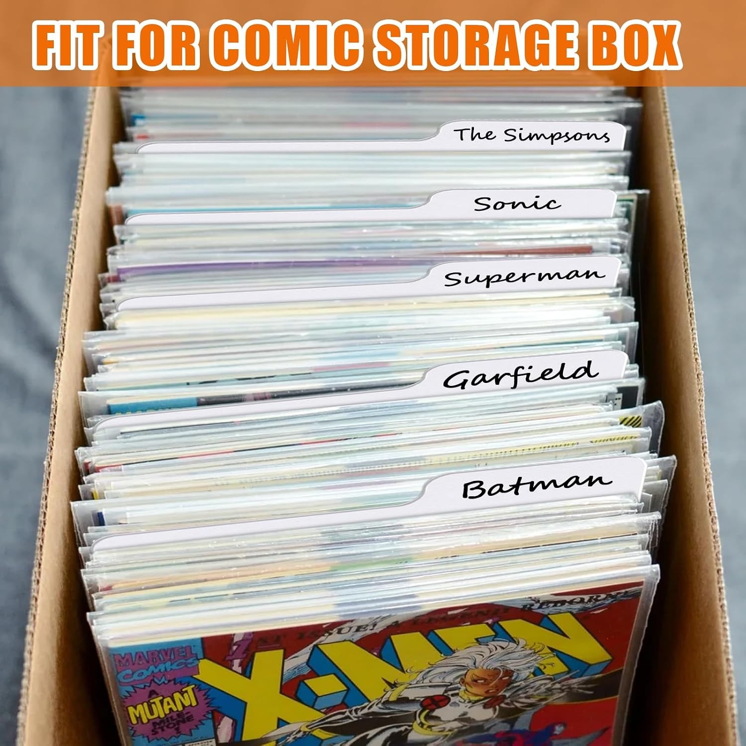 Comic Book Organizers Thick Cardboard Dividers with Tab 50-Pack Comic Storage