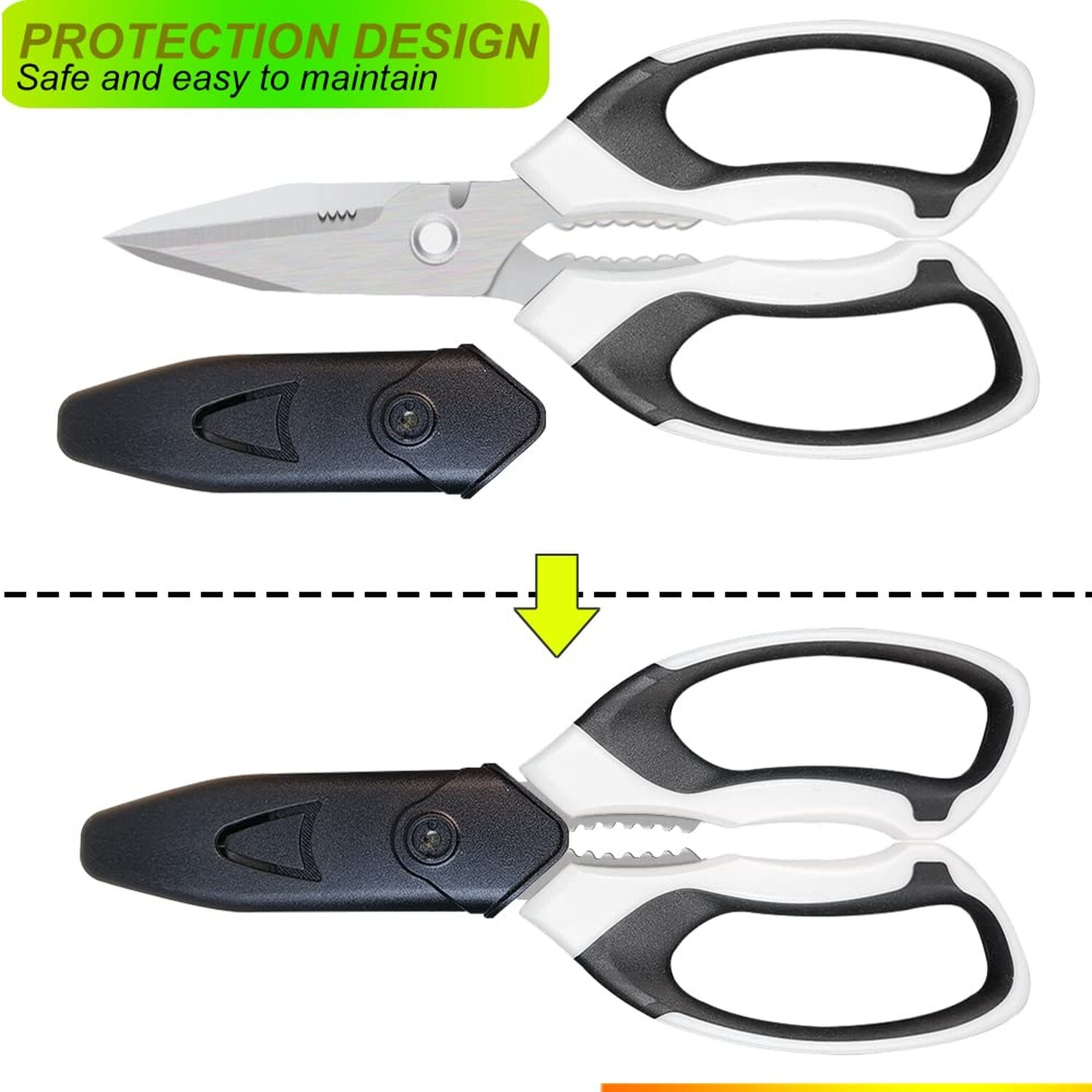 Scissors Heavy Duty 8'', Carpet Scissors, Multipurpose Craft Scissors with Pr...