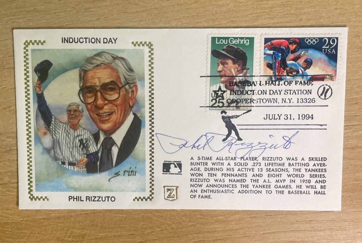 1994 Induction Day Phil Rizzuto Autograph HOF FDC Envelope Cover MLB B2810