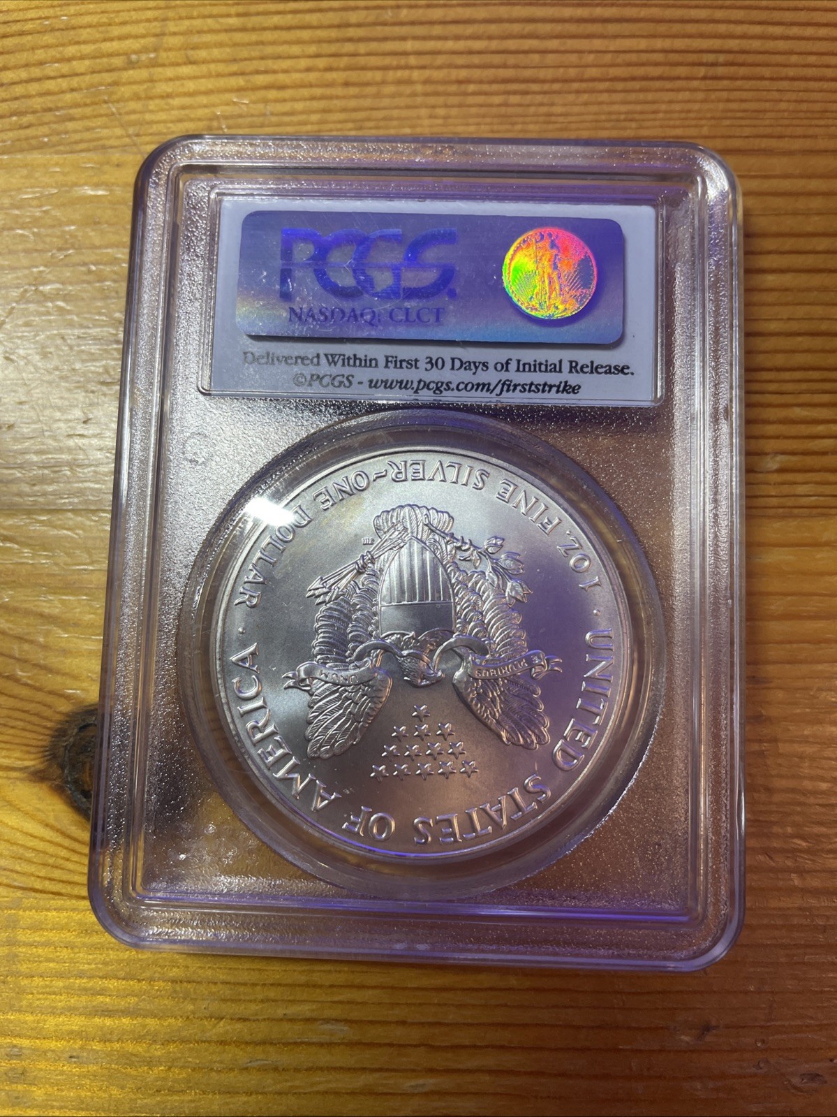 1990 American Silver Eagle First Strike MS 68 PCGS Flag Label Key Date